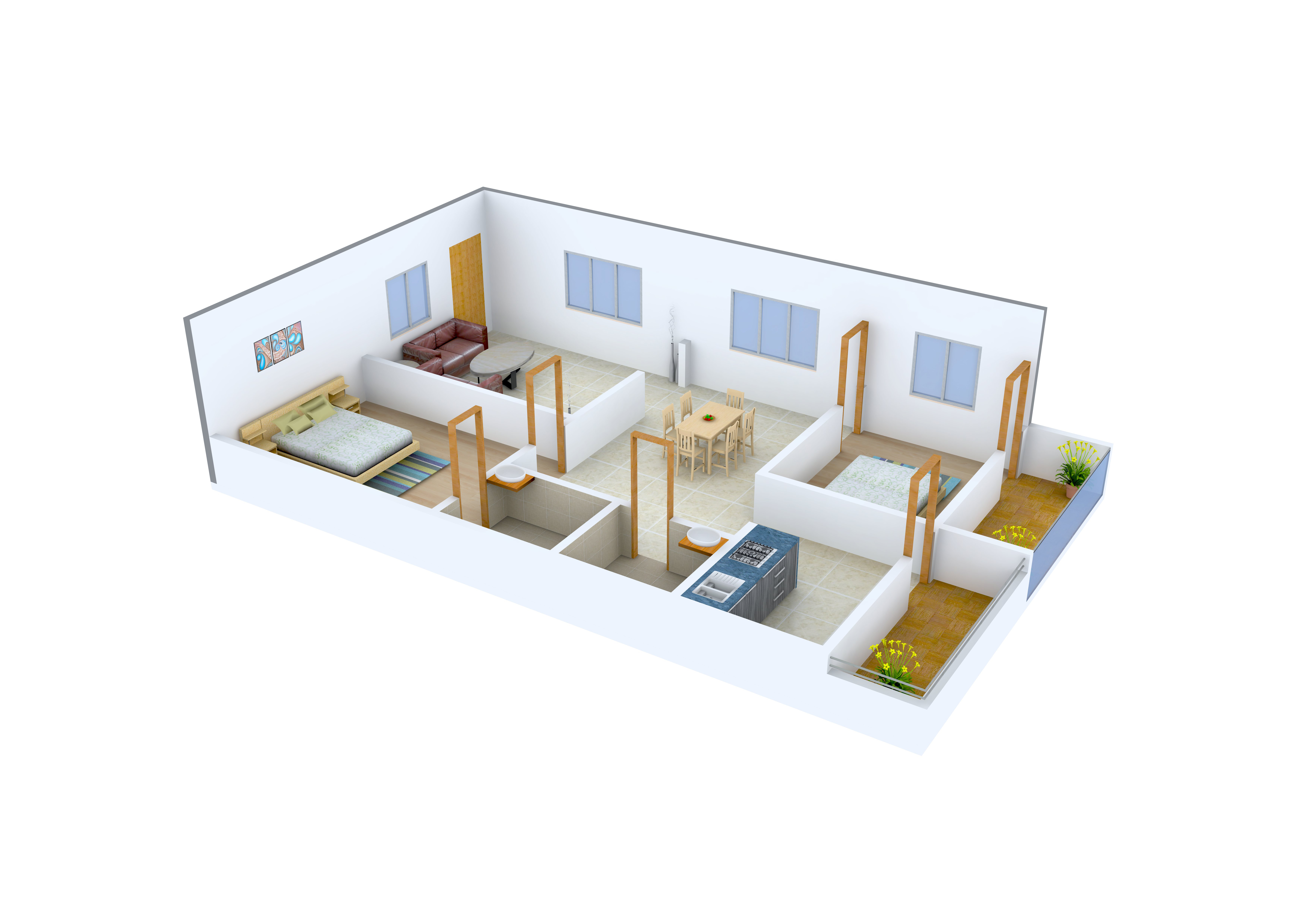 3DFloorPlan of Pratyusha Aksharas Meadows