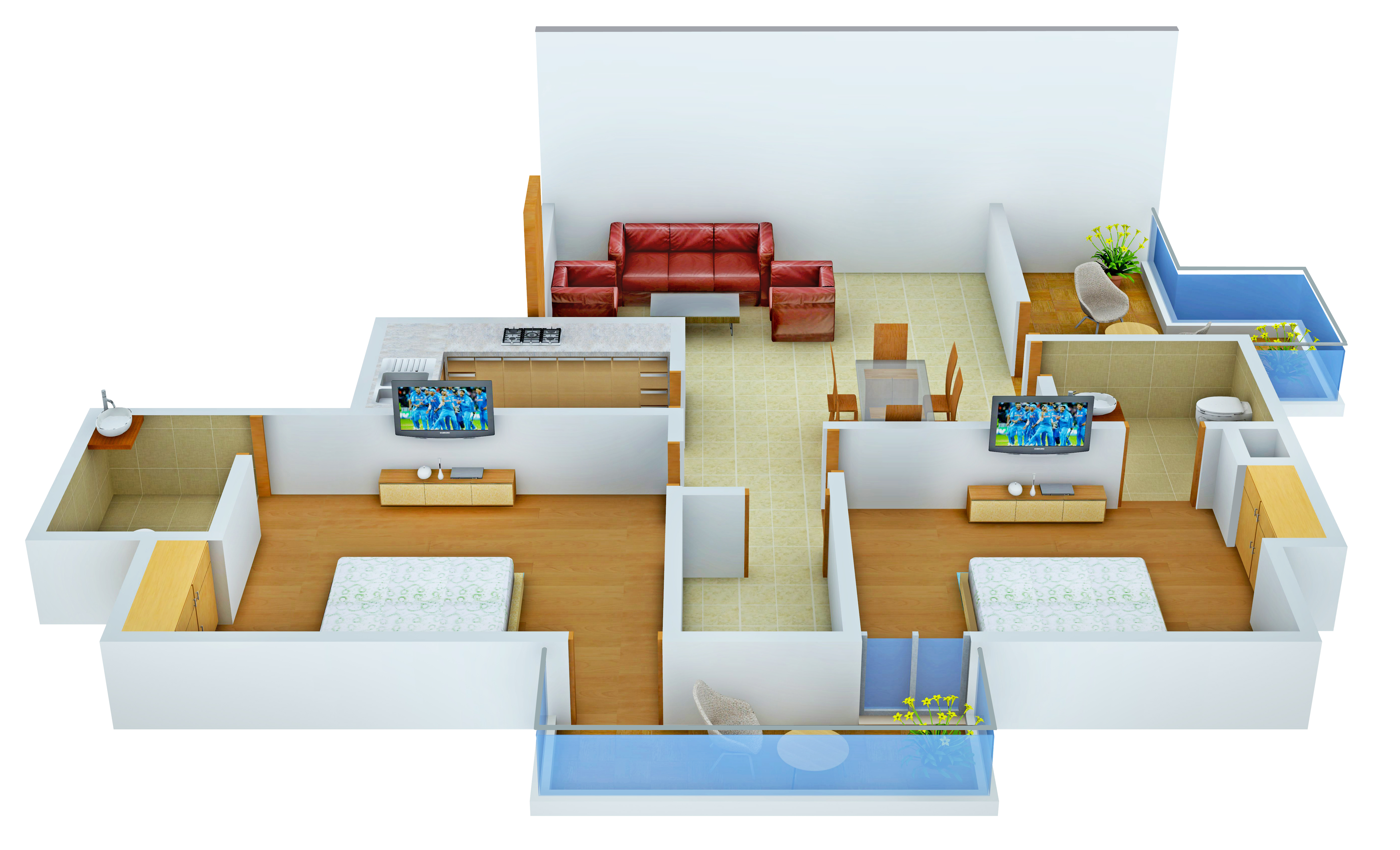 3DFloorPlan of Redvise Shiva Gardens
