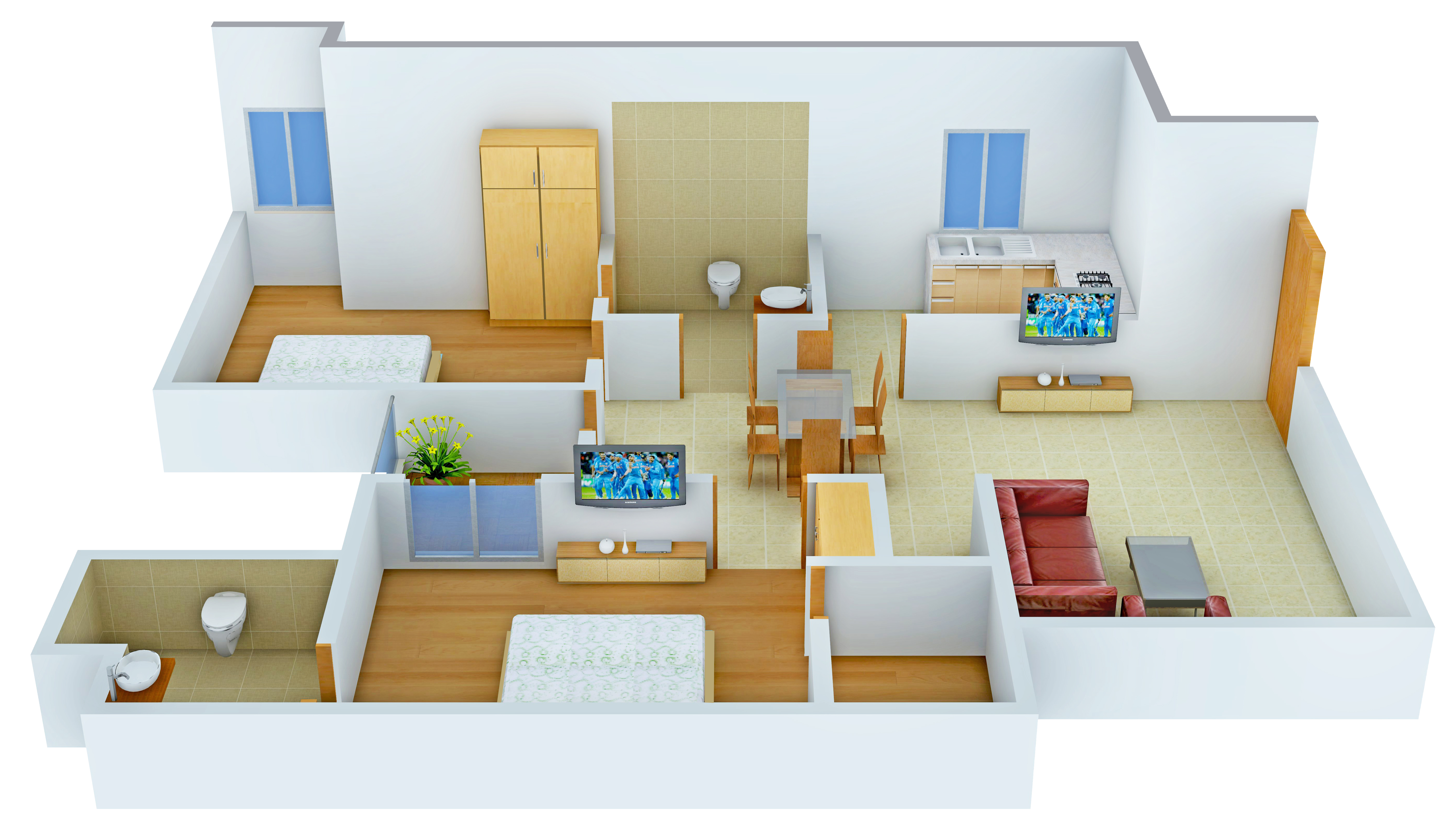 3DFloorPlan of Redvise Shiva Gardens