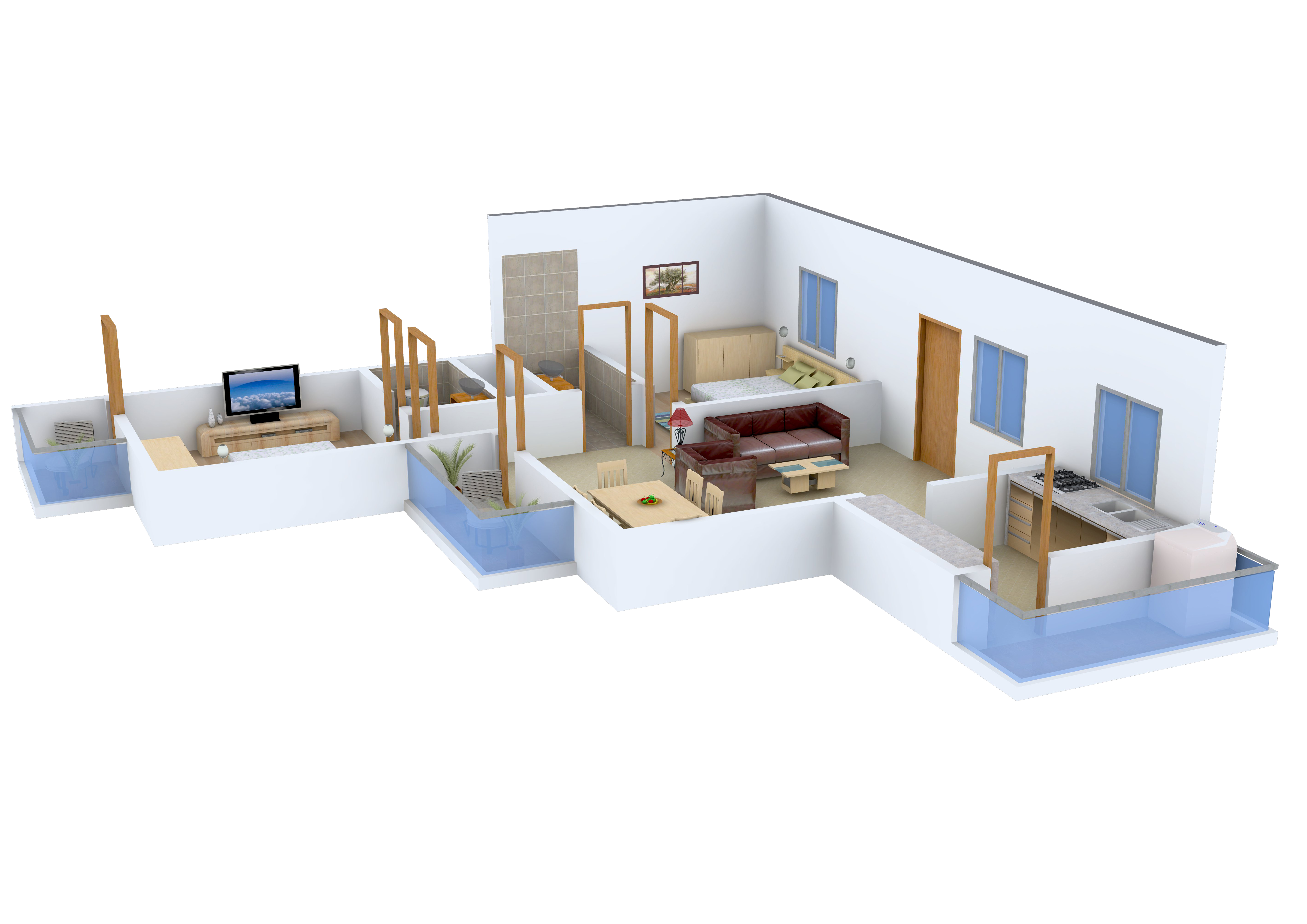 3DFloorPlan of Krishna Platinum Park