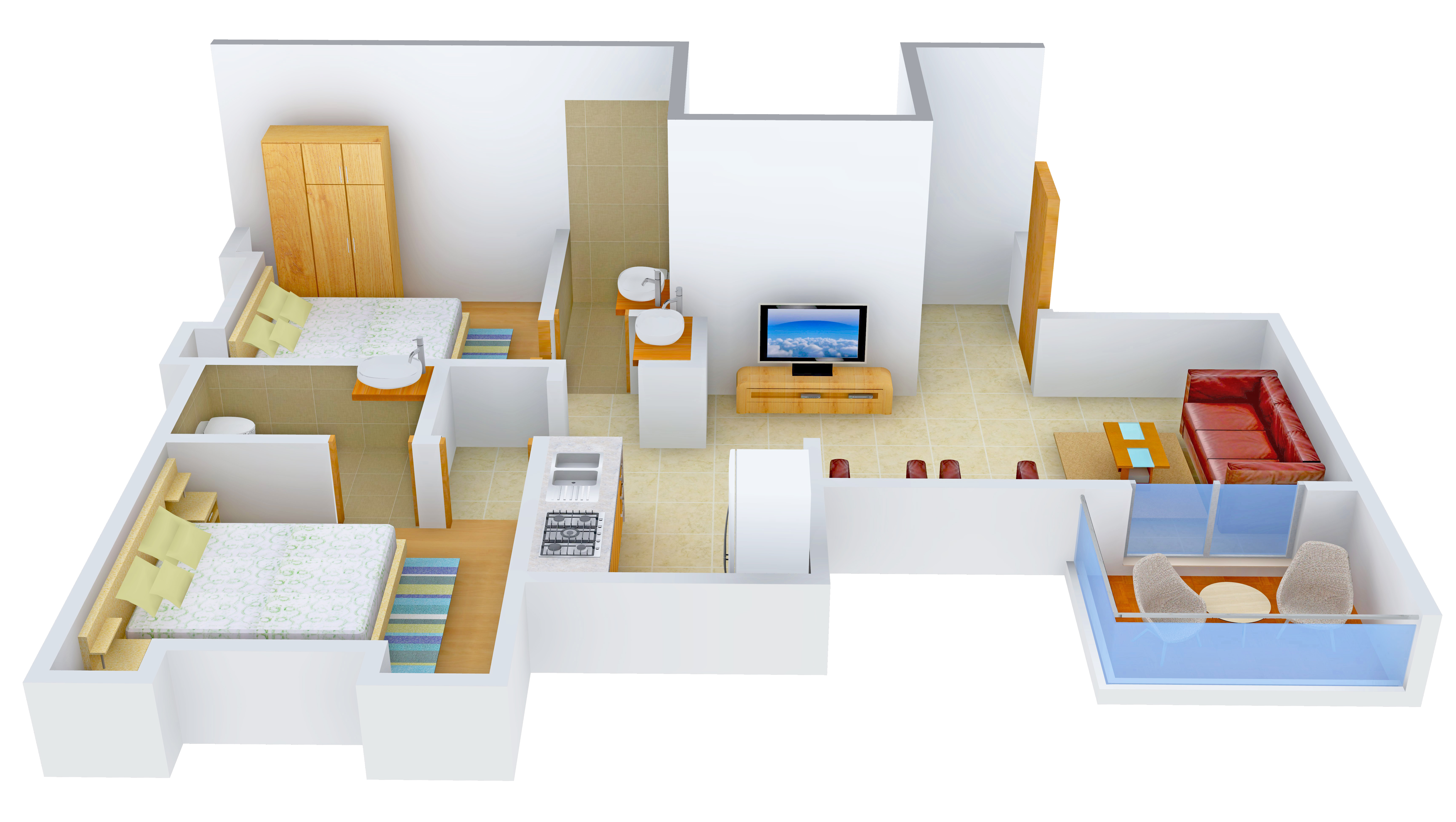 3DFloorPlan of Vastu River Valley
