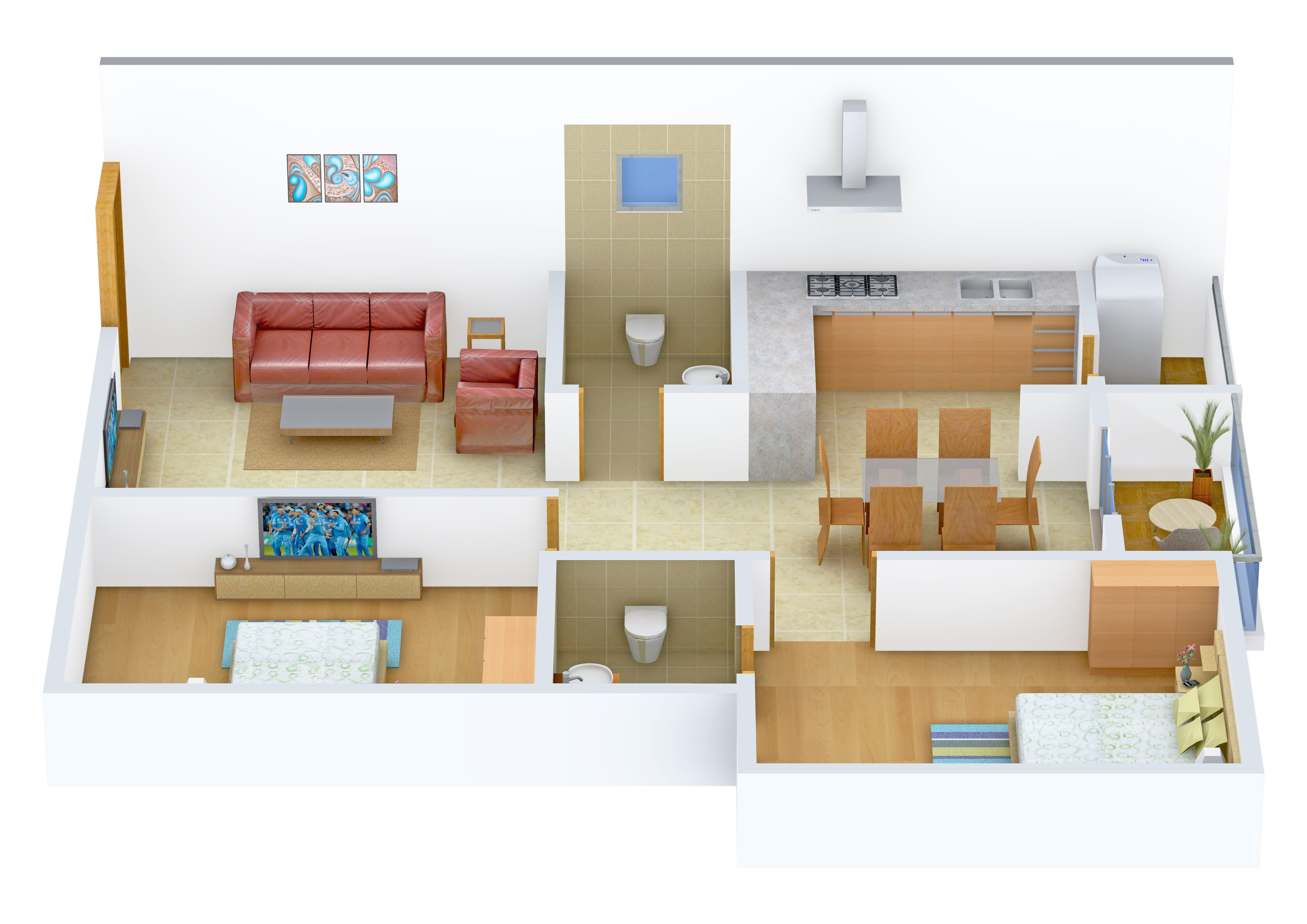 3DFloorPlan of Corn Wall Properties Sreepadam Nivasa