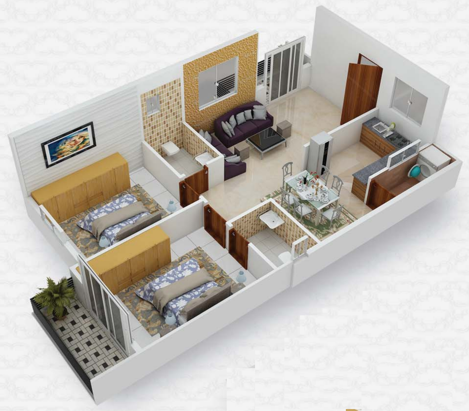 3 Bedroom House Floor Plans Single Story 3d - Home Design Ideas