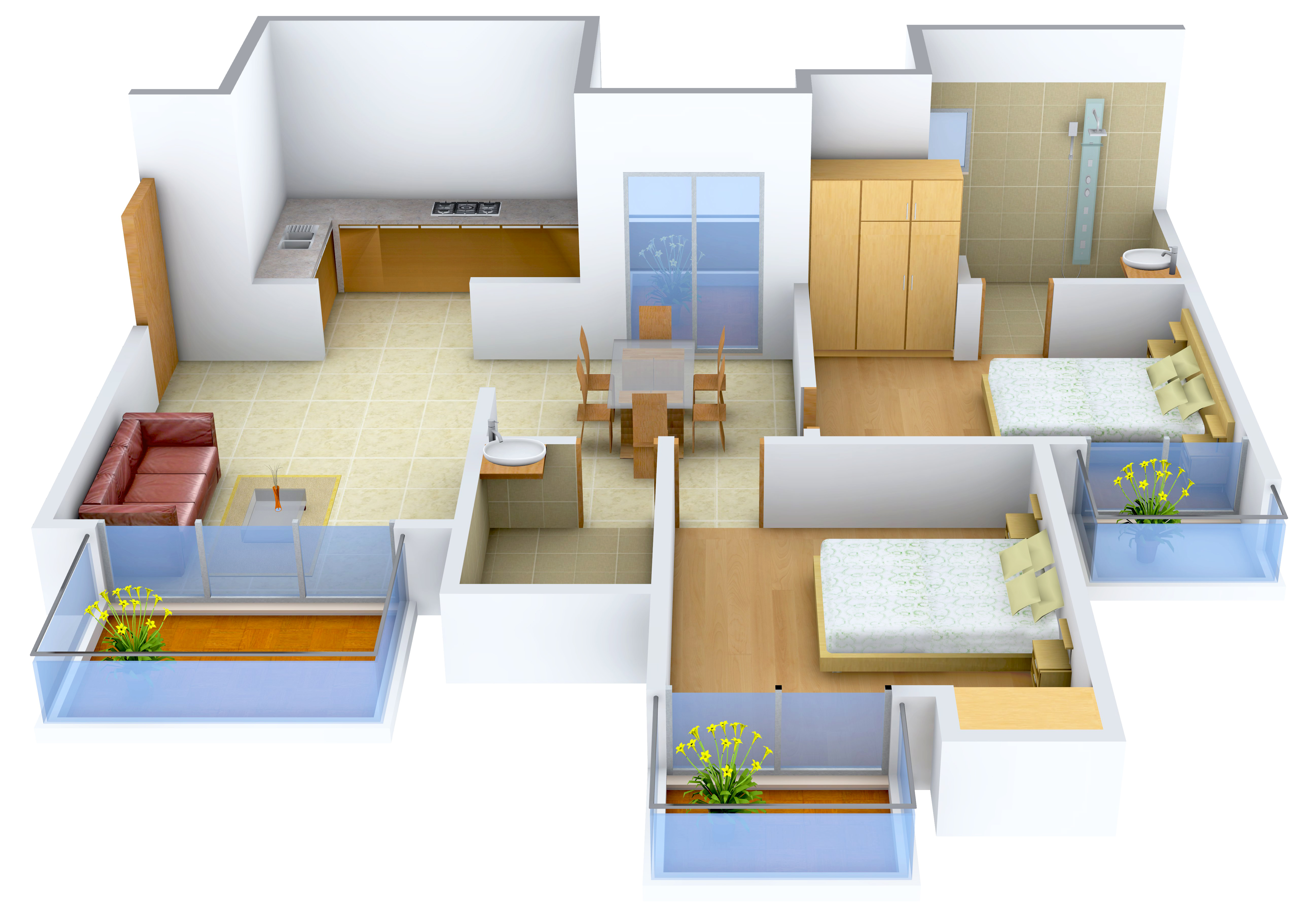 3DFloorPlan of B M Elegant Heights