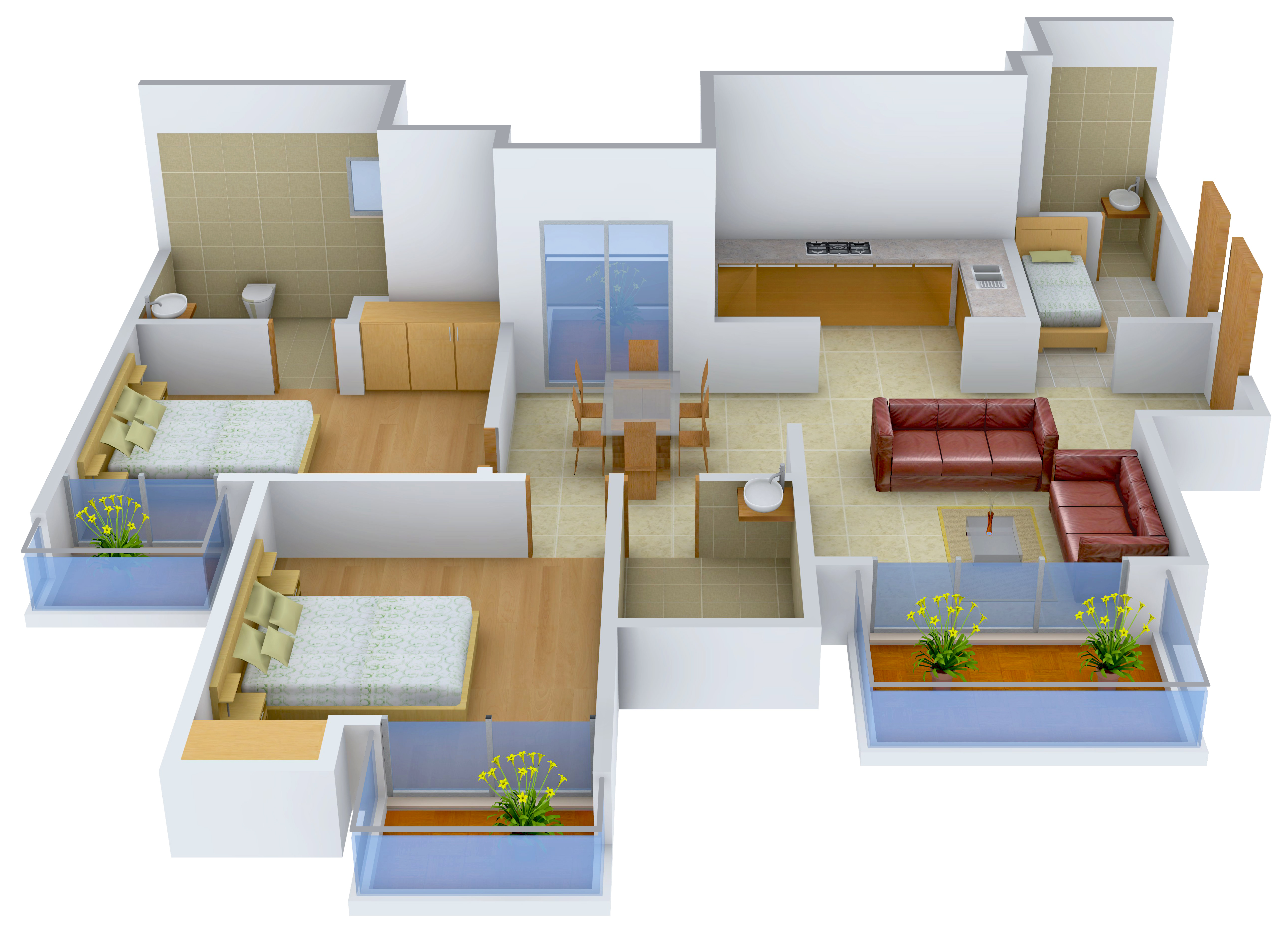 3DFloorPlan of B M Elegant Heights