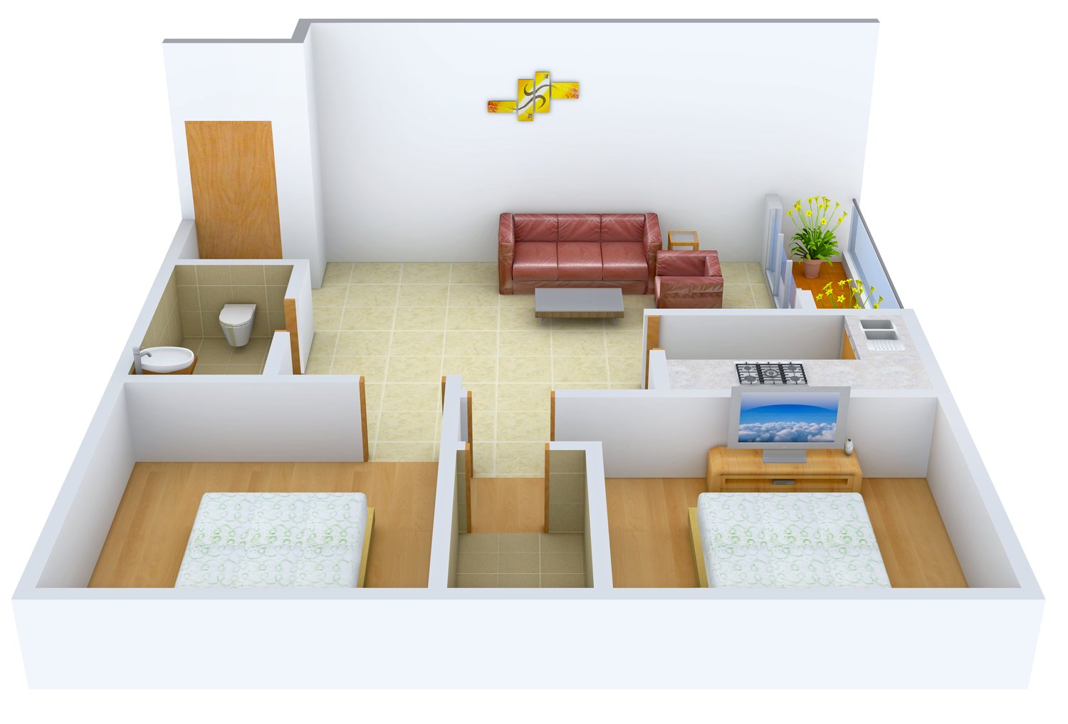 3DFloorPlan of Swanhousing Swan Green