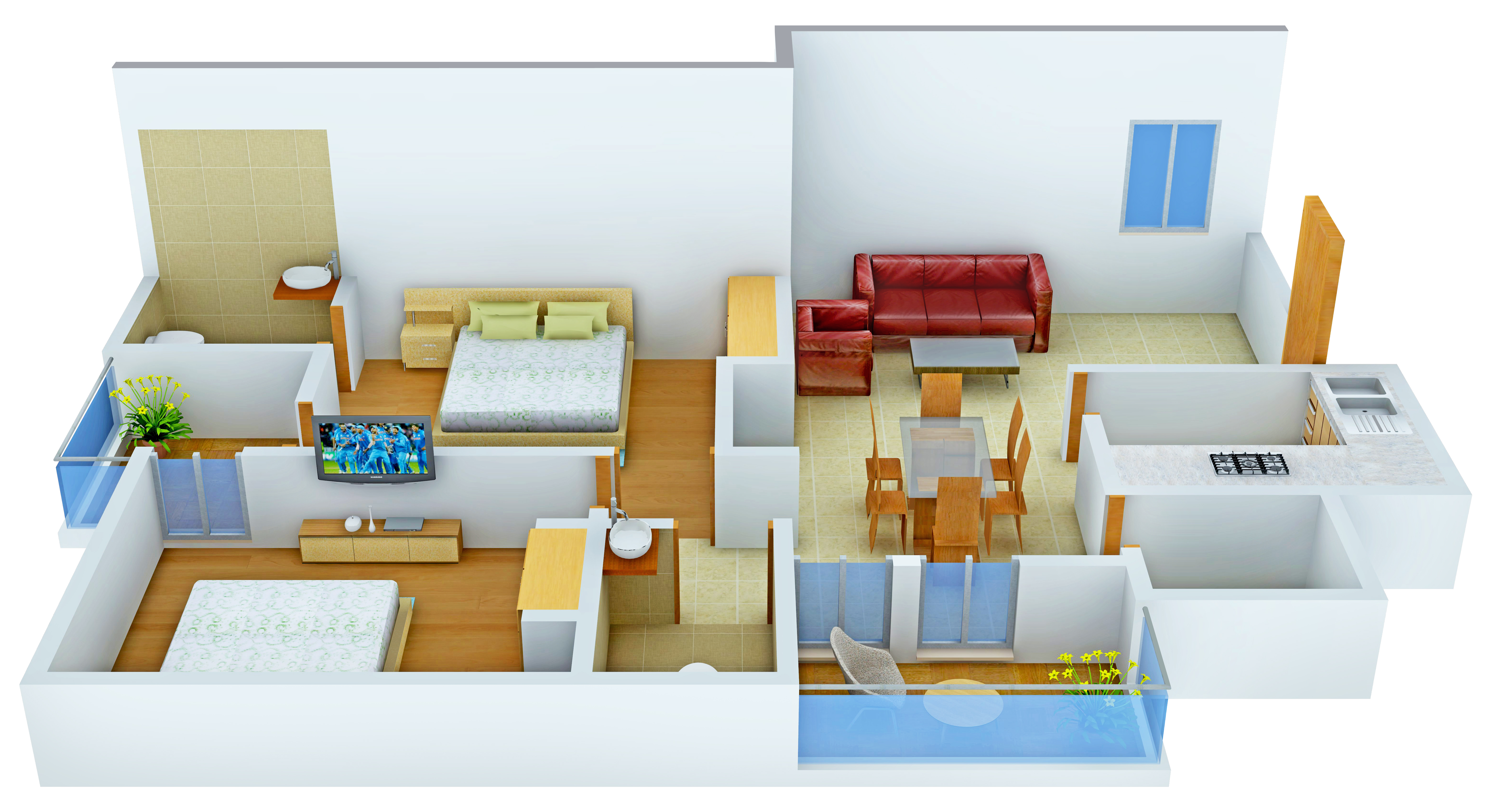 3DFloorPlan of Redvise Shiva Gardens