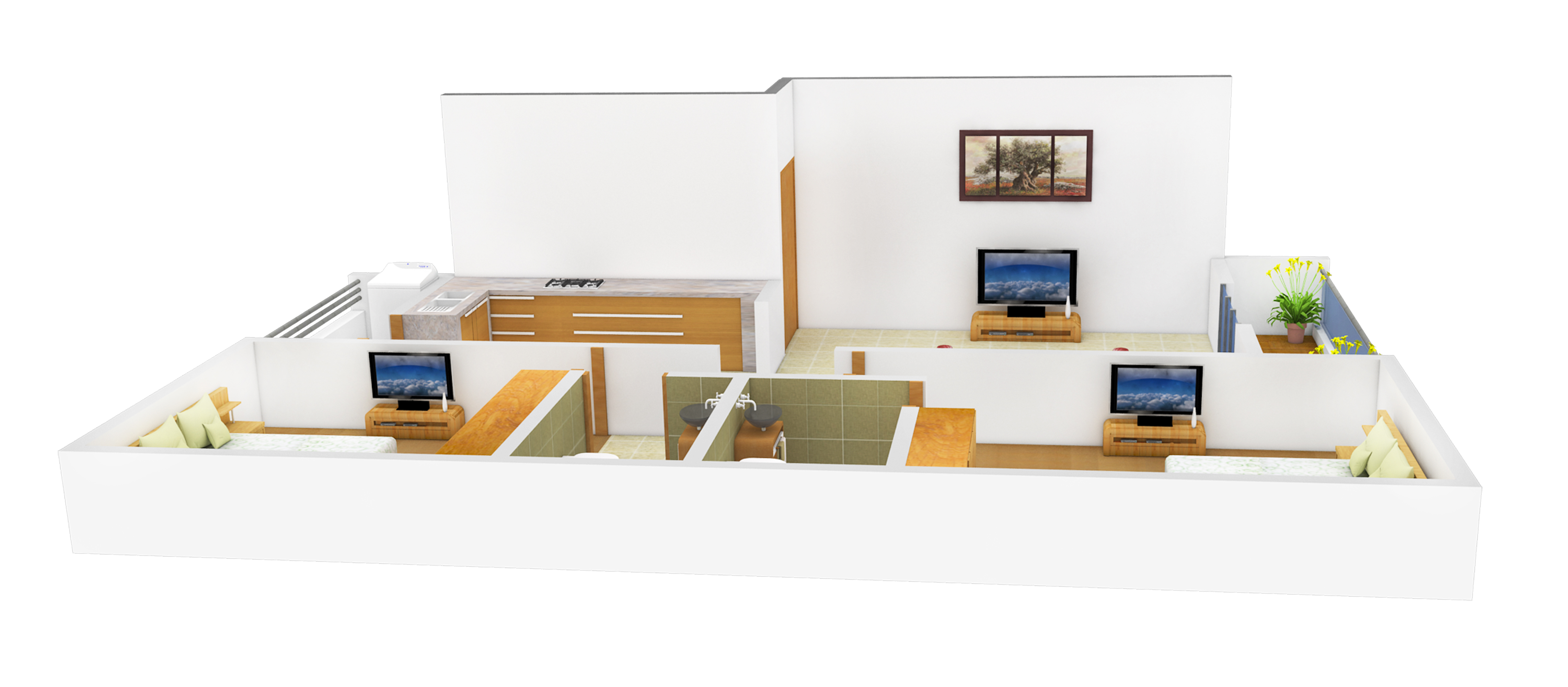 3DFloorPlan of Nerkar Ganesh Elina