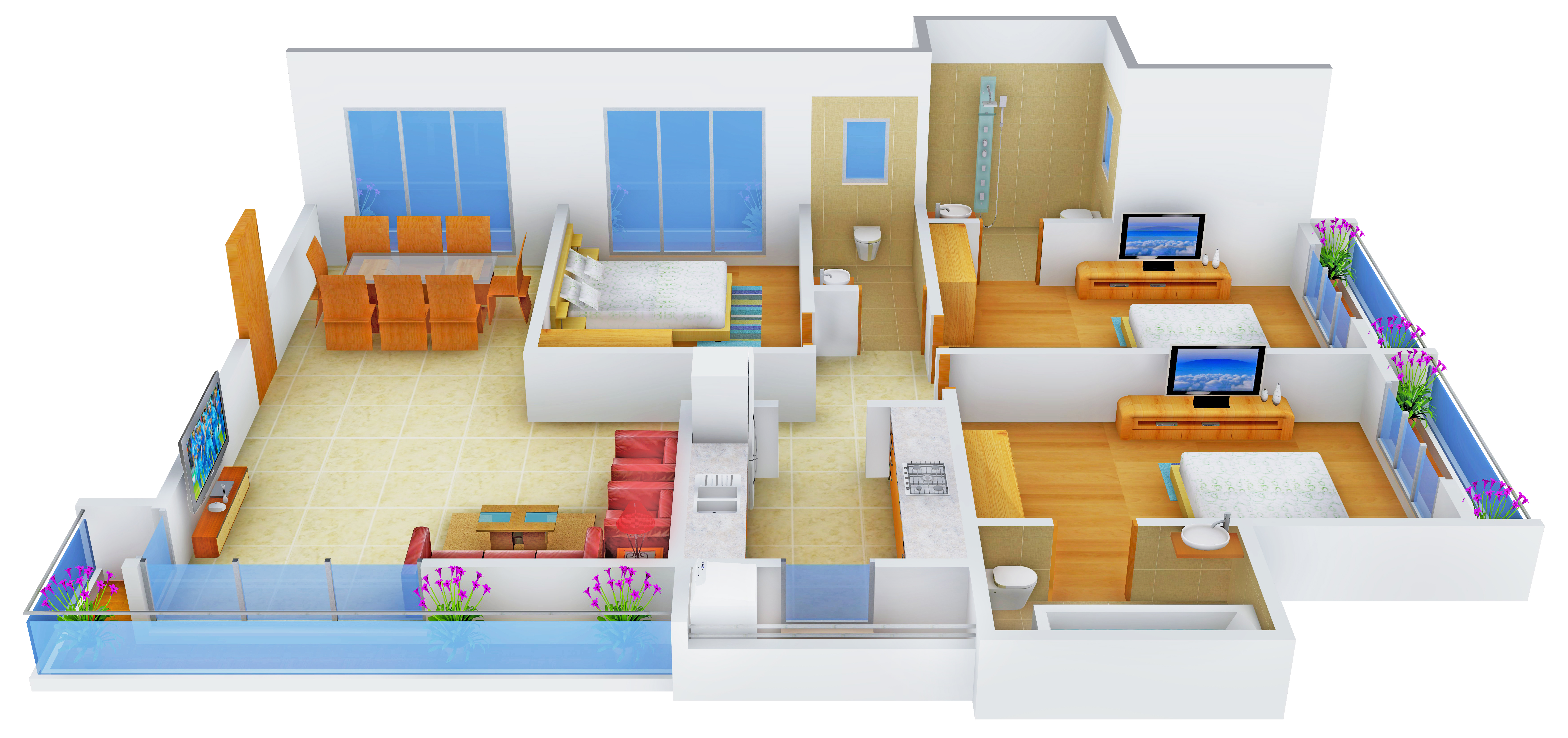 3DFloorPlan of Assets Kanyakumari Heights