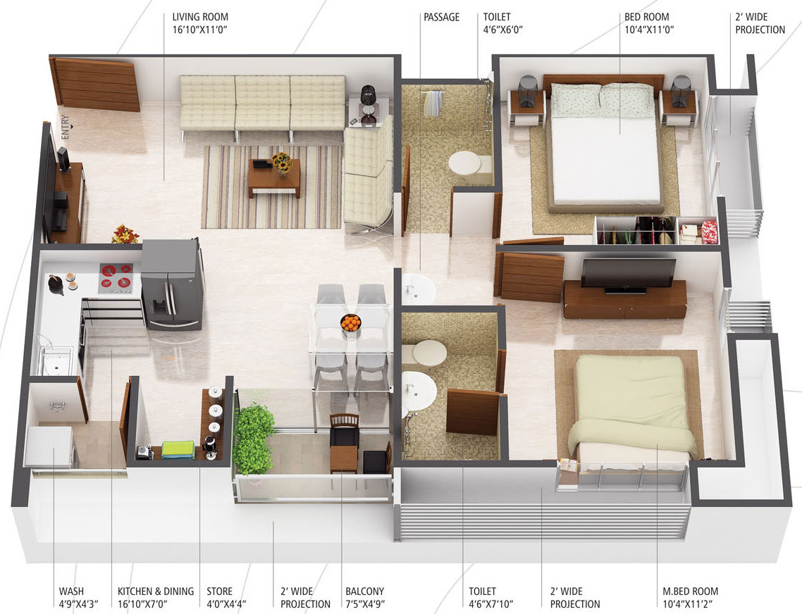 3DFloorPlan of Akshar Pratham