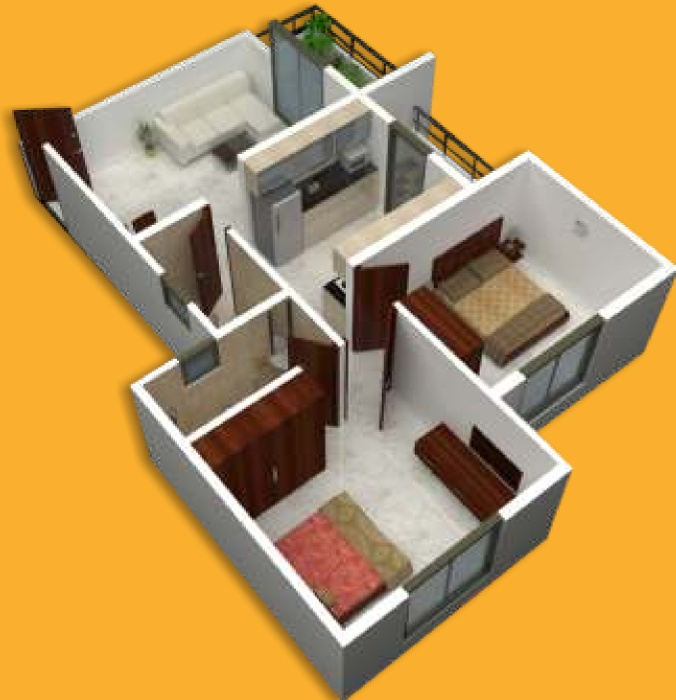 3DFloorPlan of Adhya Rahi