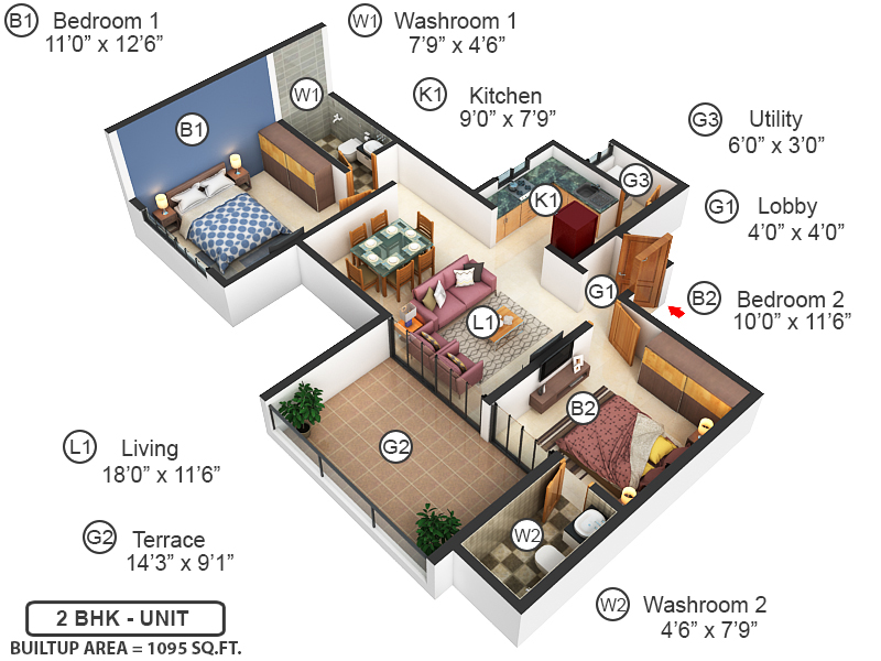 3DFloorPlan of Gagan Adira