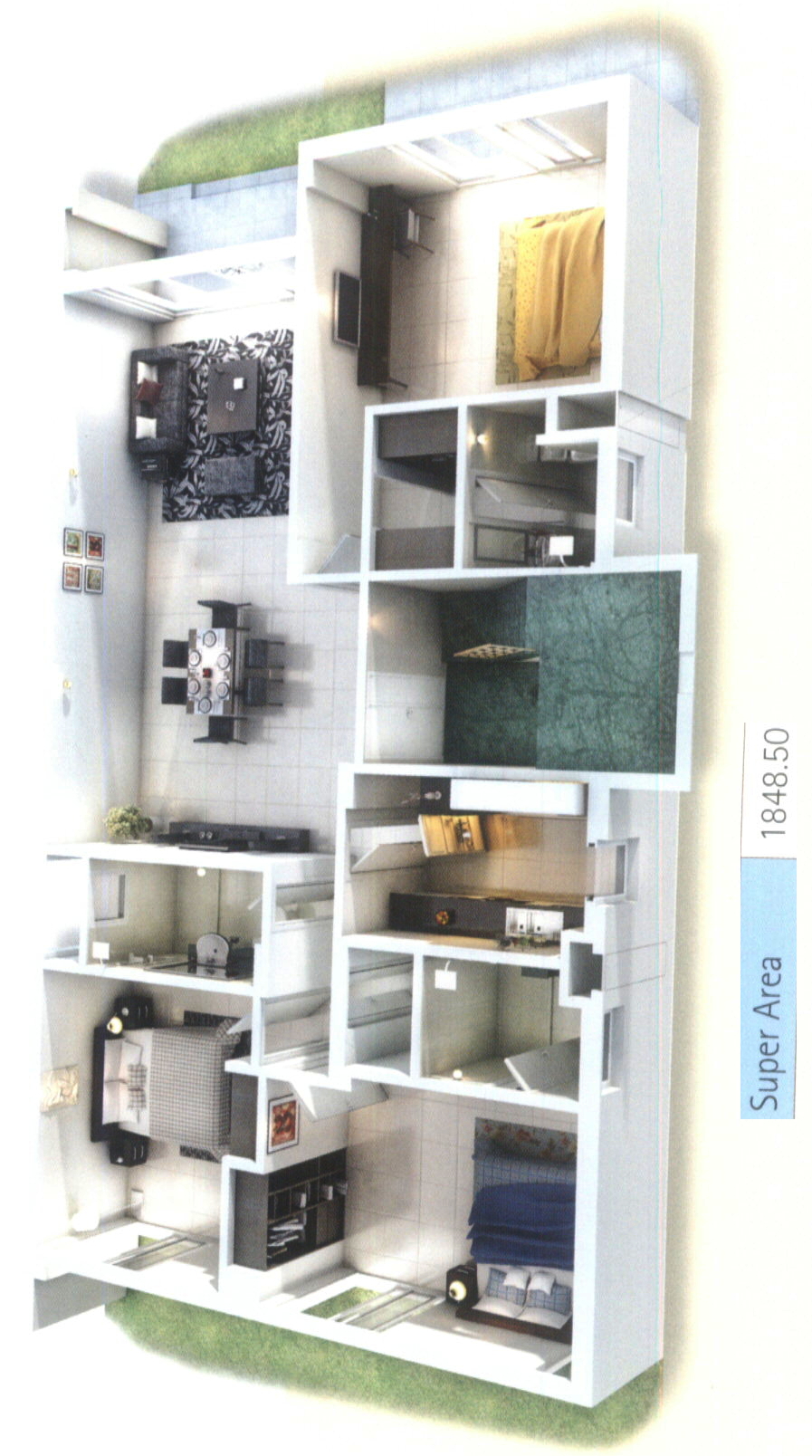 3DFloorPlan of Vatika Urban Woods