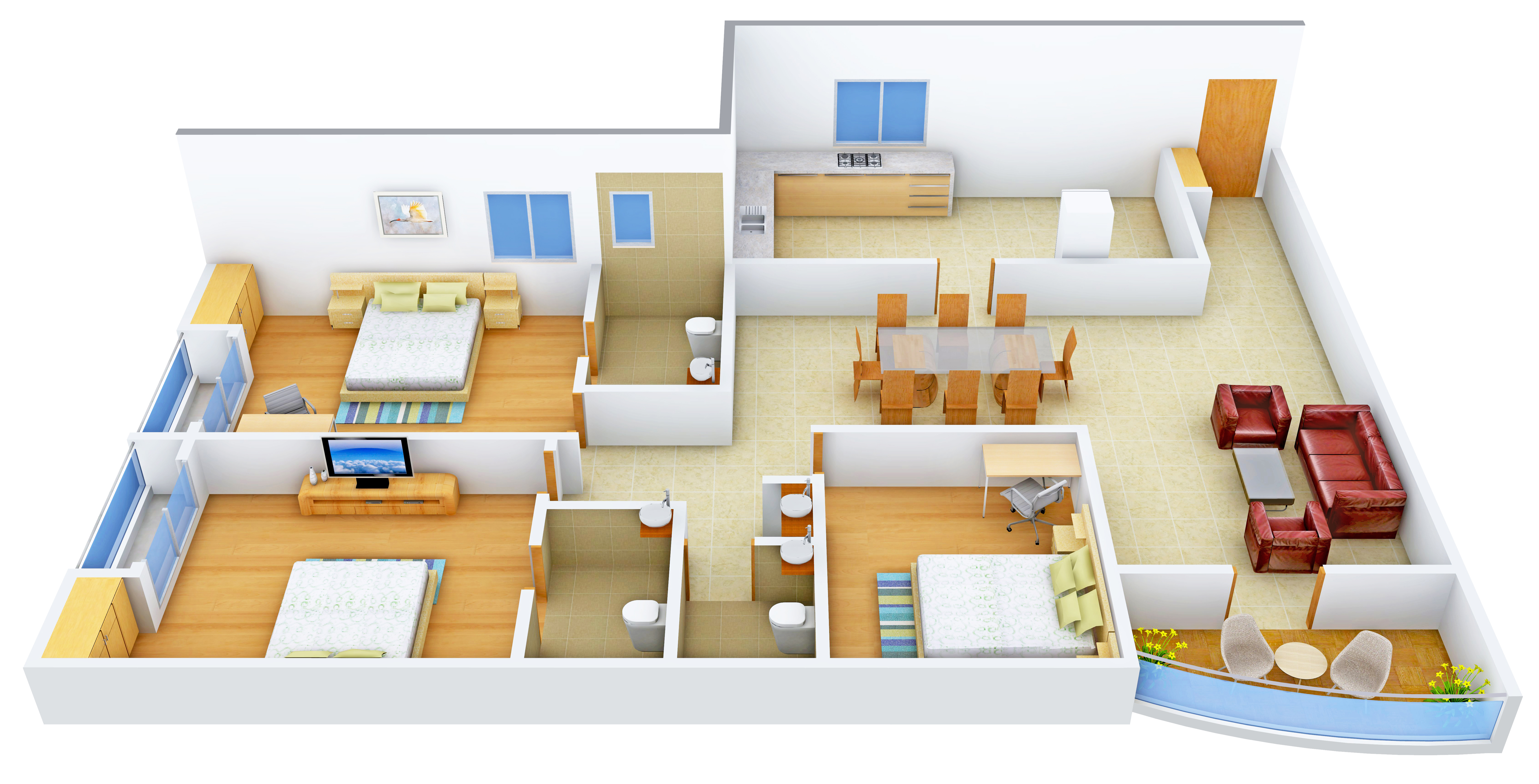 3DFloorPlan of Olive Builders Anna