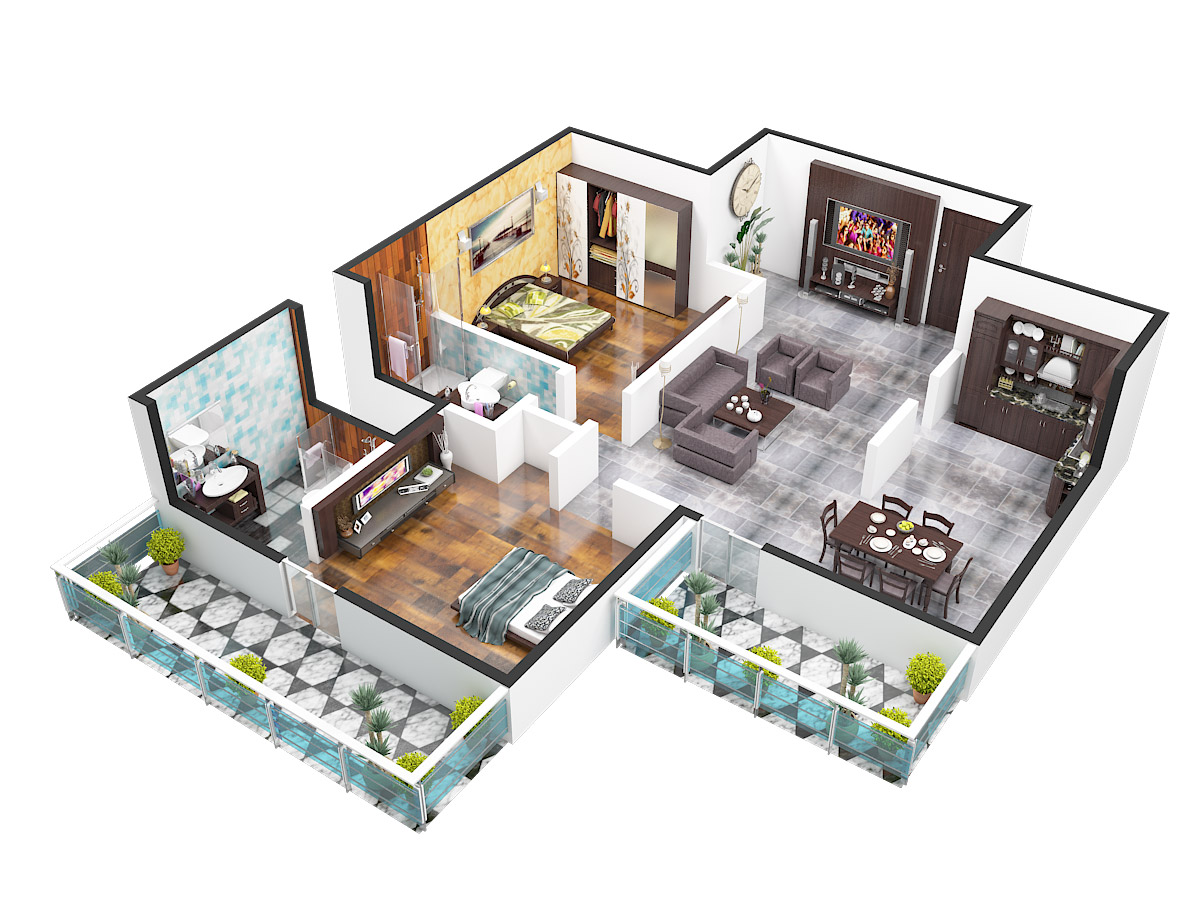 3DFloorPlan of Raheja Maheshwara