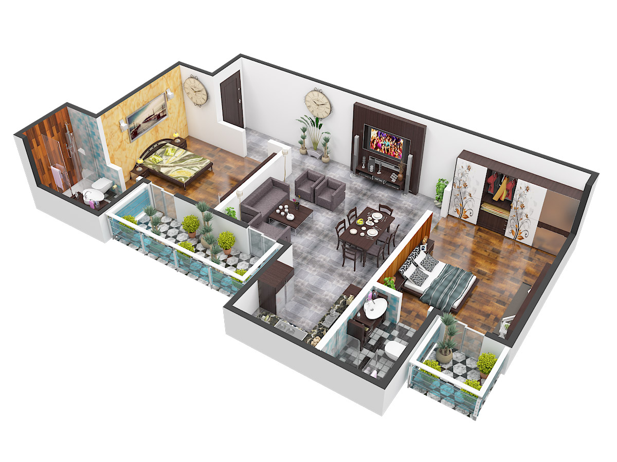 3DFloorPlan of Raheja Maheshwara