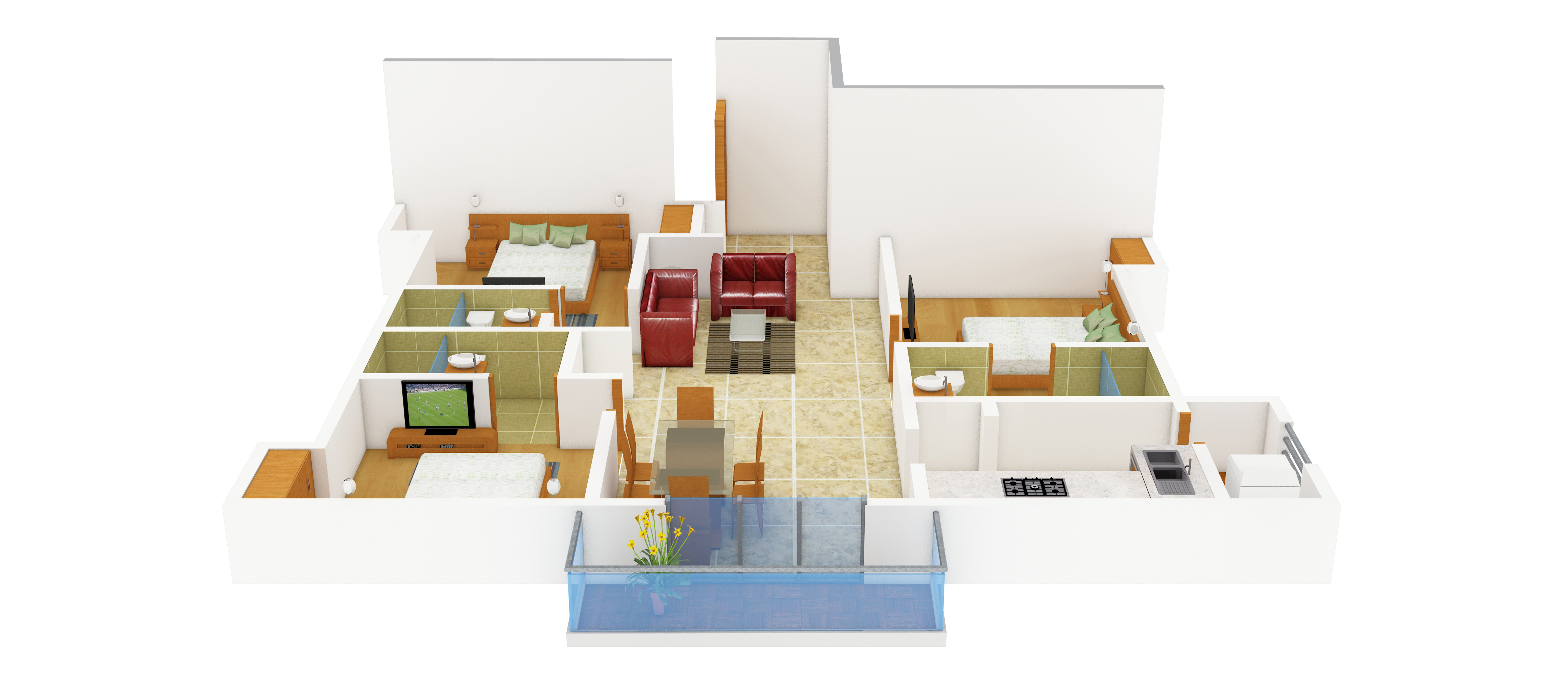 3DFloorPlan of Gayatri Enclave