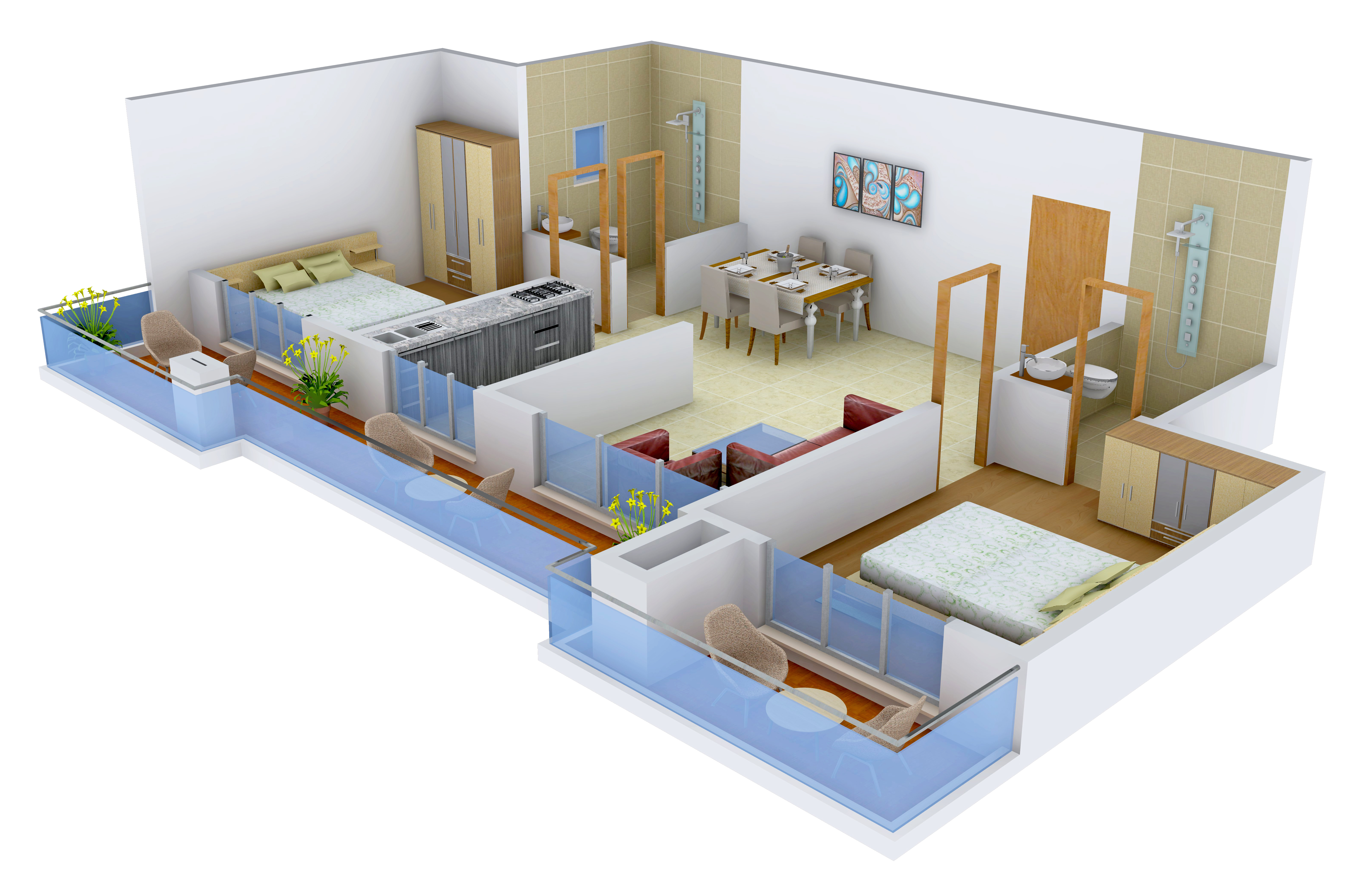 3DFloorPlan of Comfort Heights