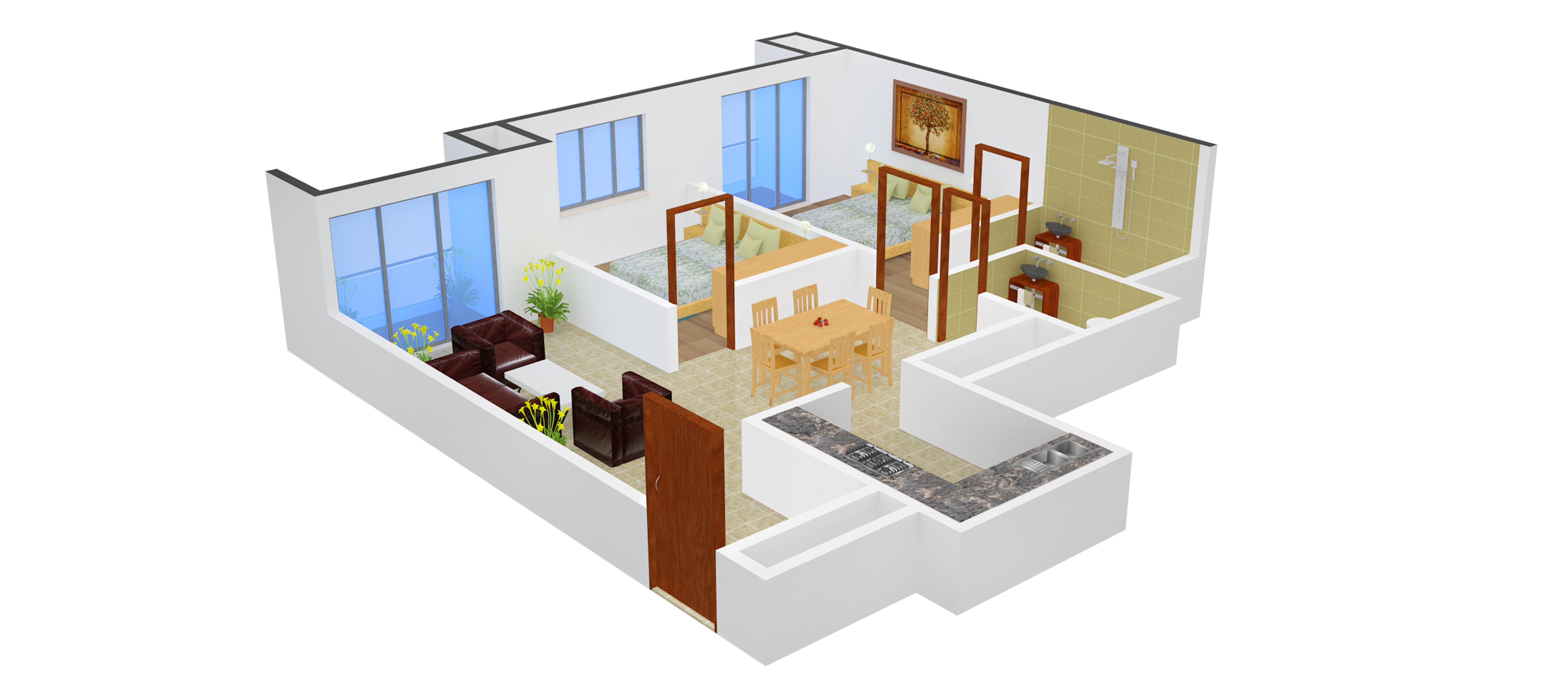 3DFloorPlan of Comfort Heights
