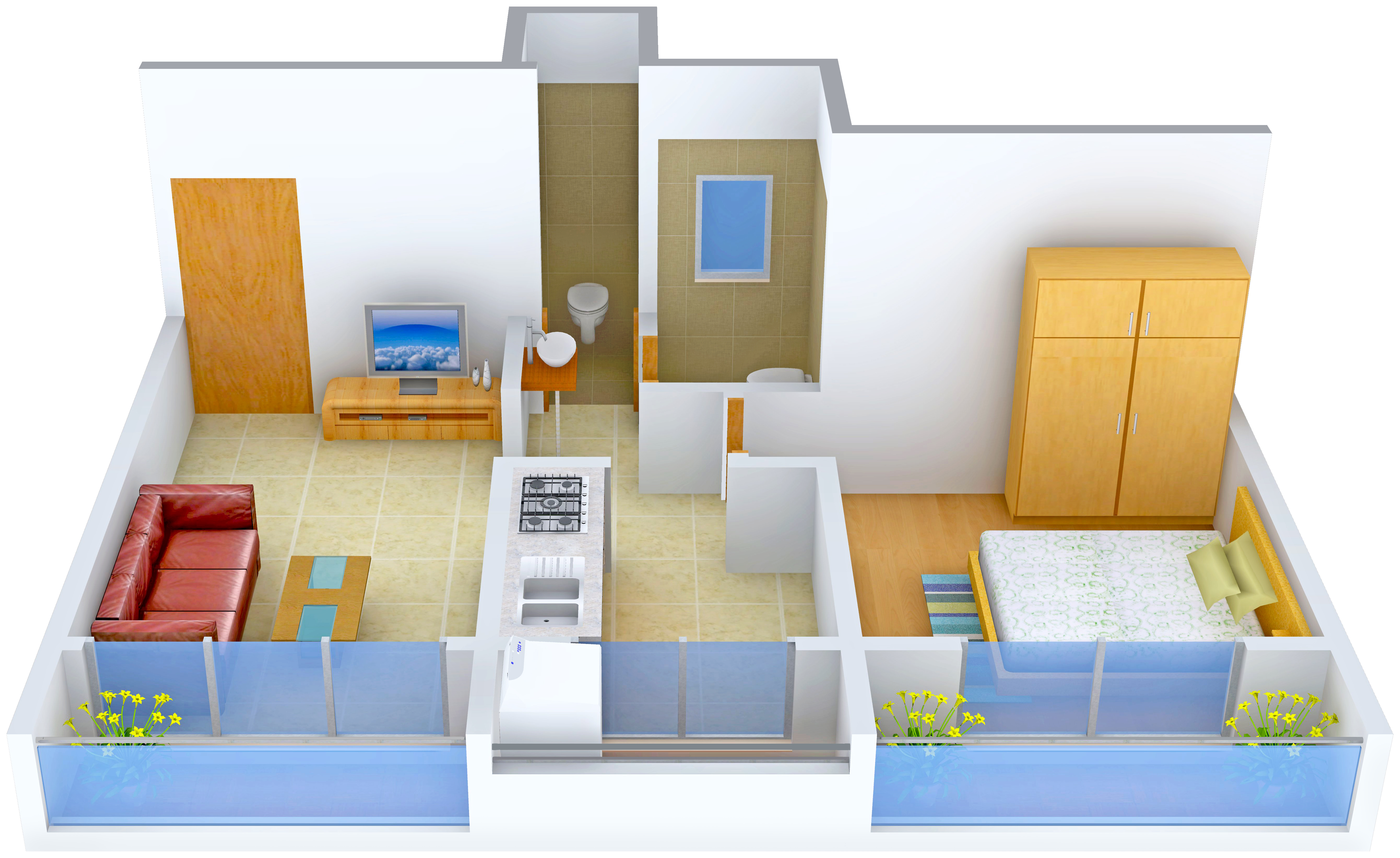 3DFloorPlan of Ganesh Narayan Residency