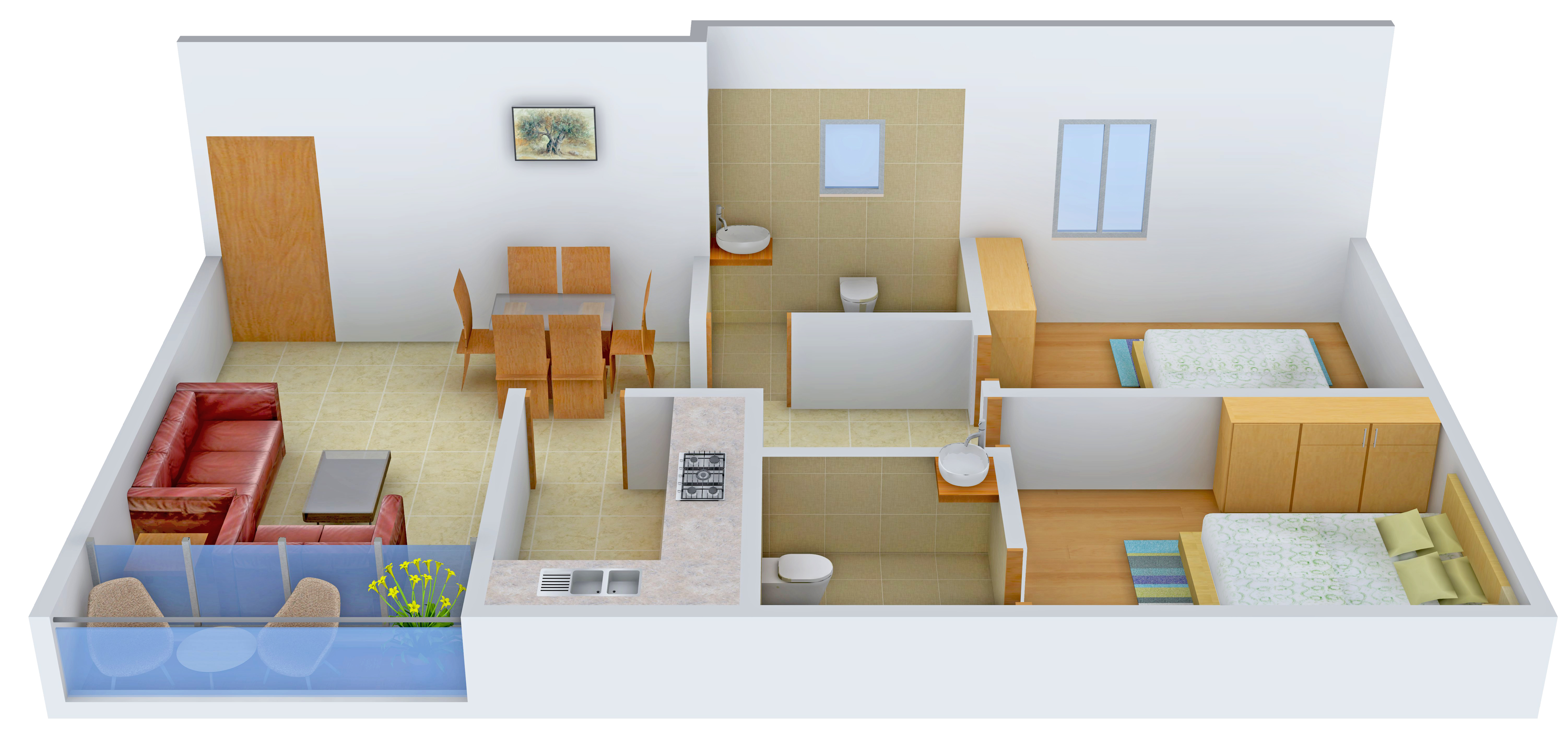3DFloorPlan of Rabin Dunlop Residency