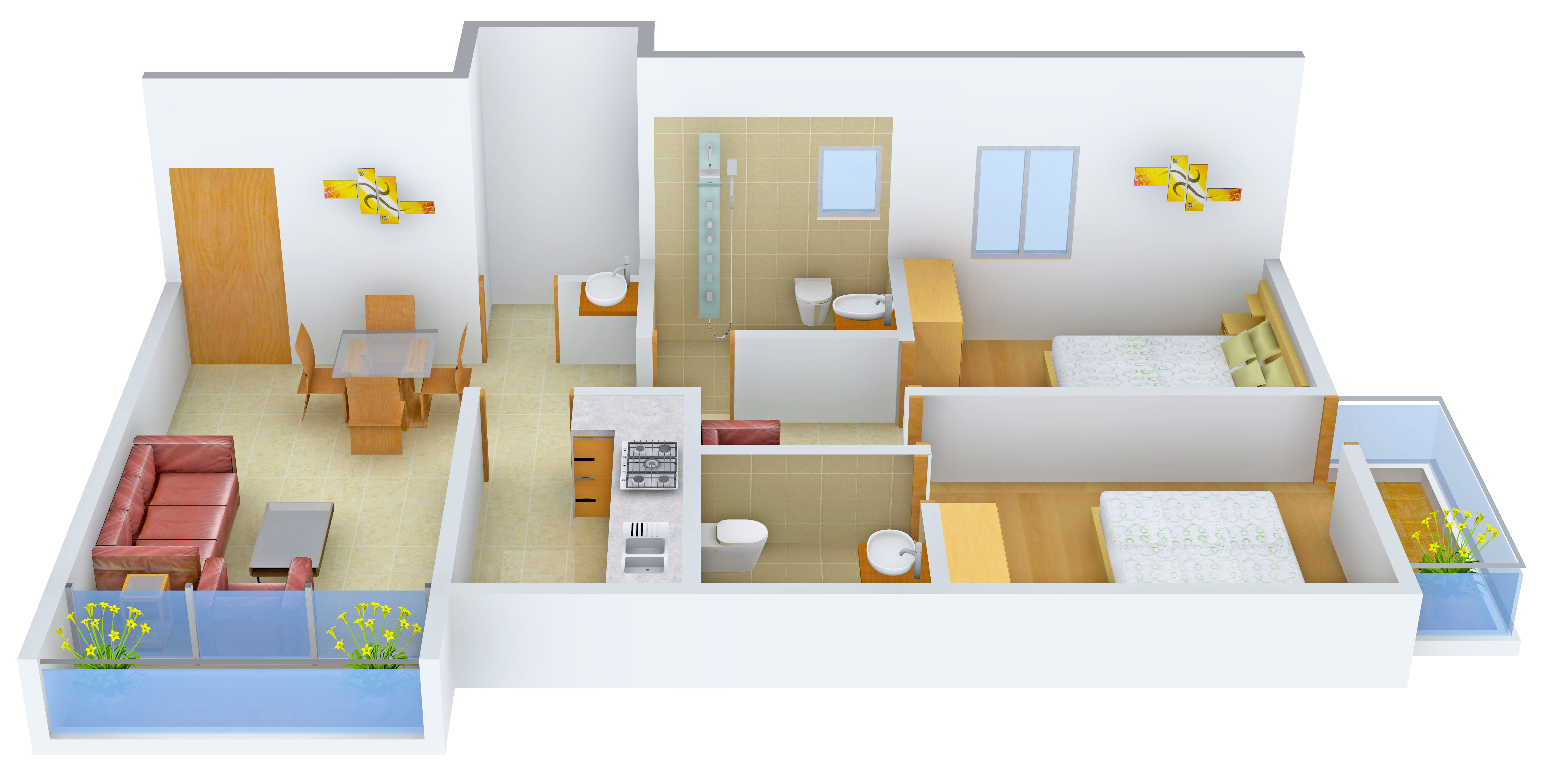3DFloorPlan of Rabin Dunlop Residency