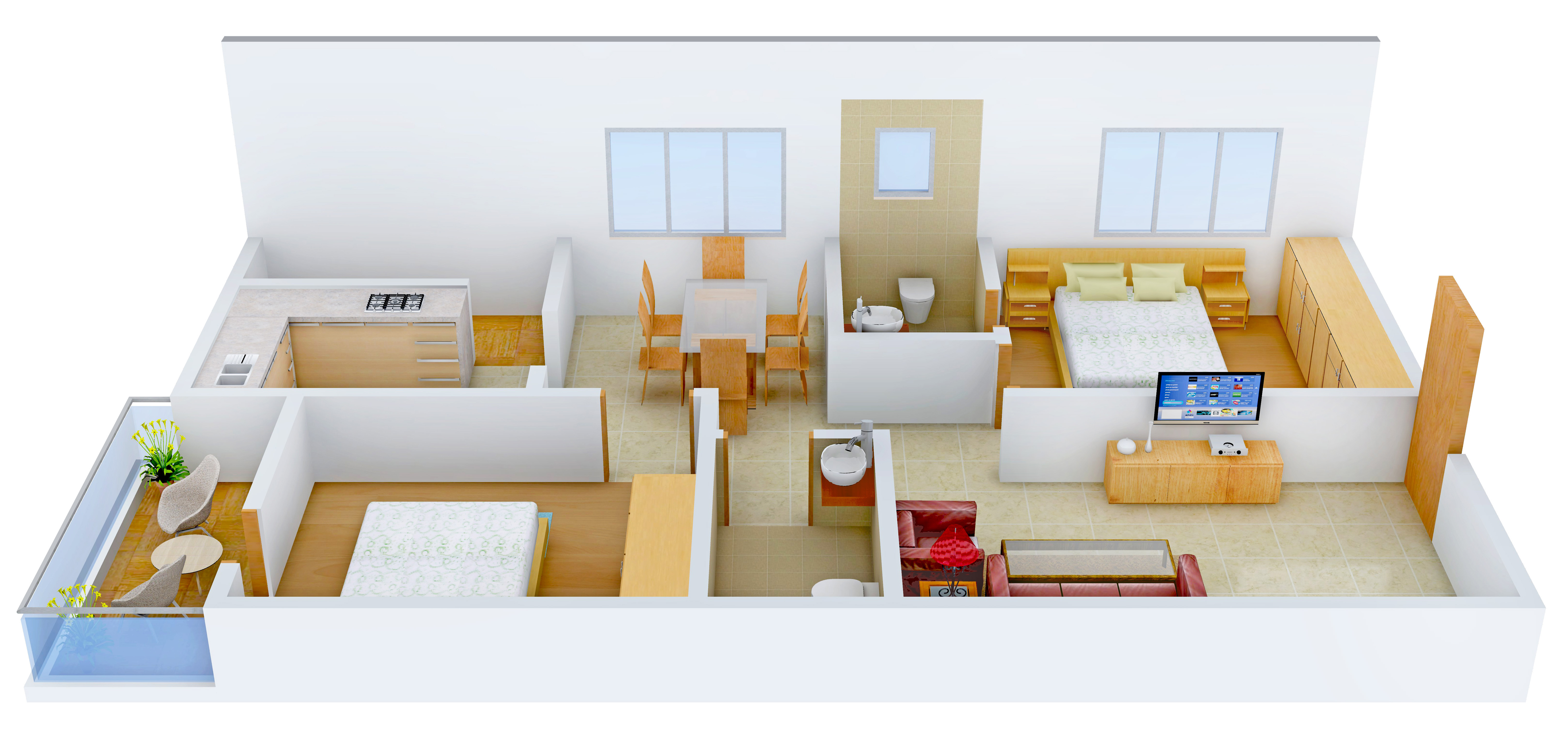 3DFloorPlan of DSS Constructions Sri Siva Sai Vue Grande