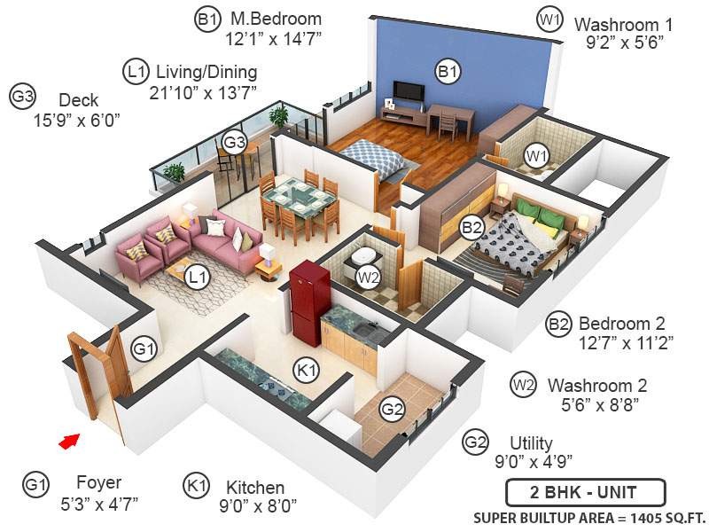 1450 sq ft 2 BHK 2T Apartment for Sale in Shapoorji Pallonji Real Estate Park West Chamrajpet