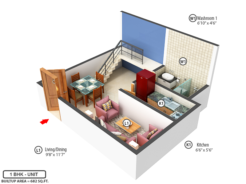 3DFloorPlan of Shriram Santrupthi Independent Villas