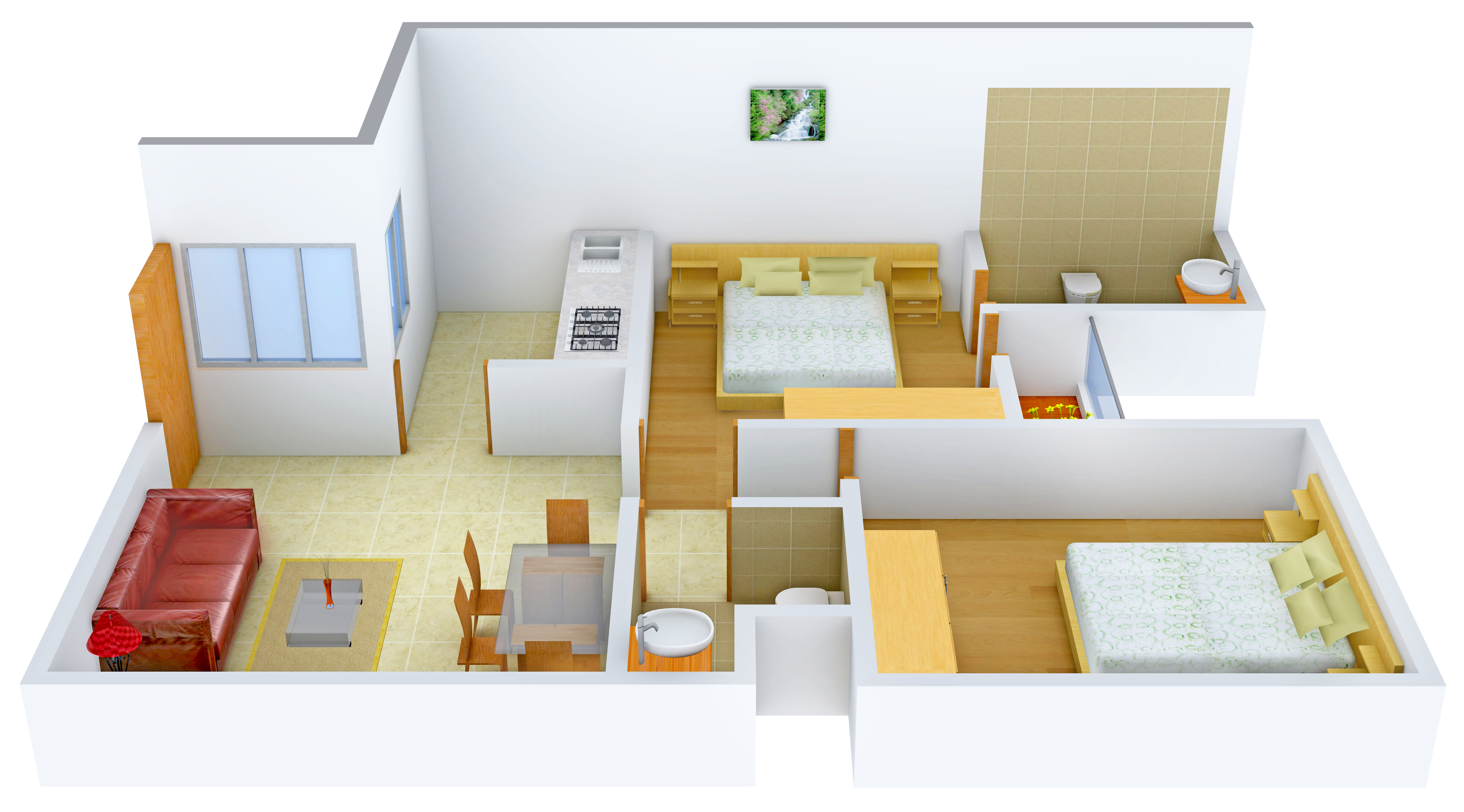 3DFloorPlan of Icarus Usha Residency