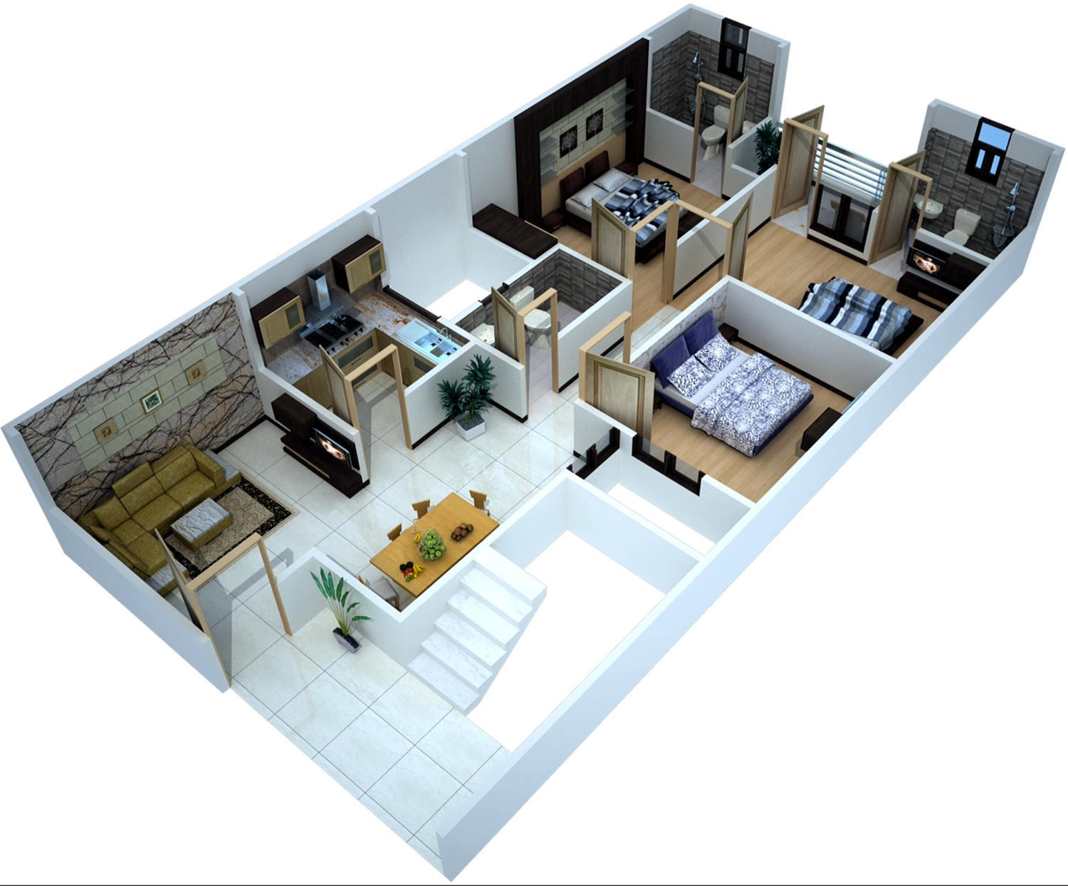 3DFloorPlan of Icarus Usha Residency