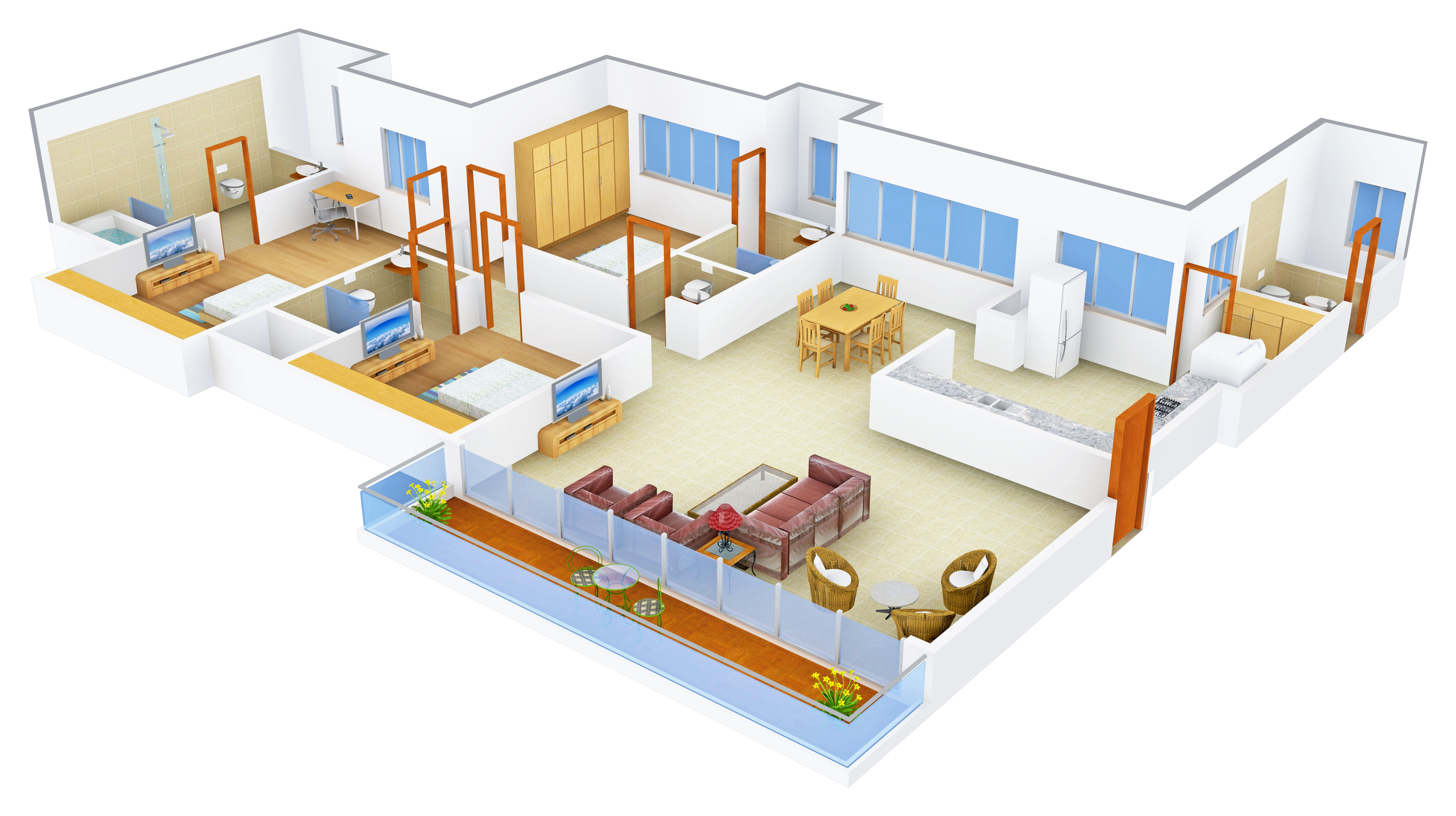 3DFloorPlan of Wadhwa W54