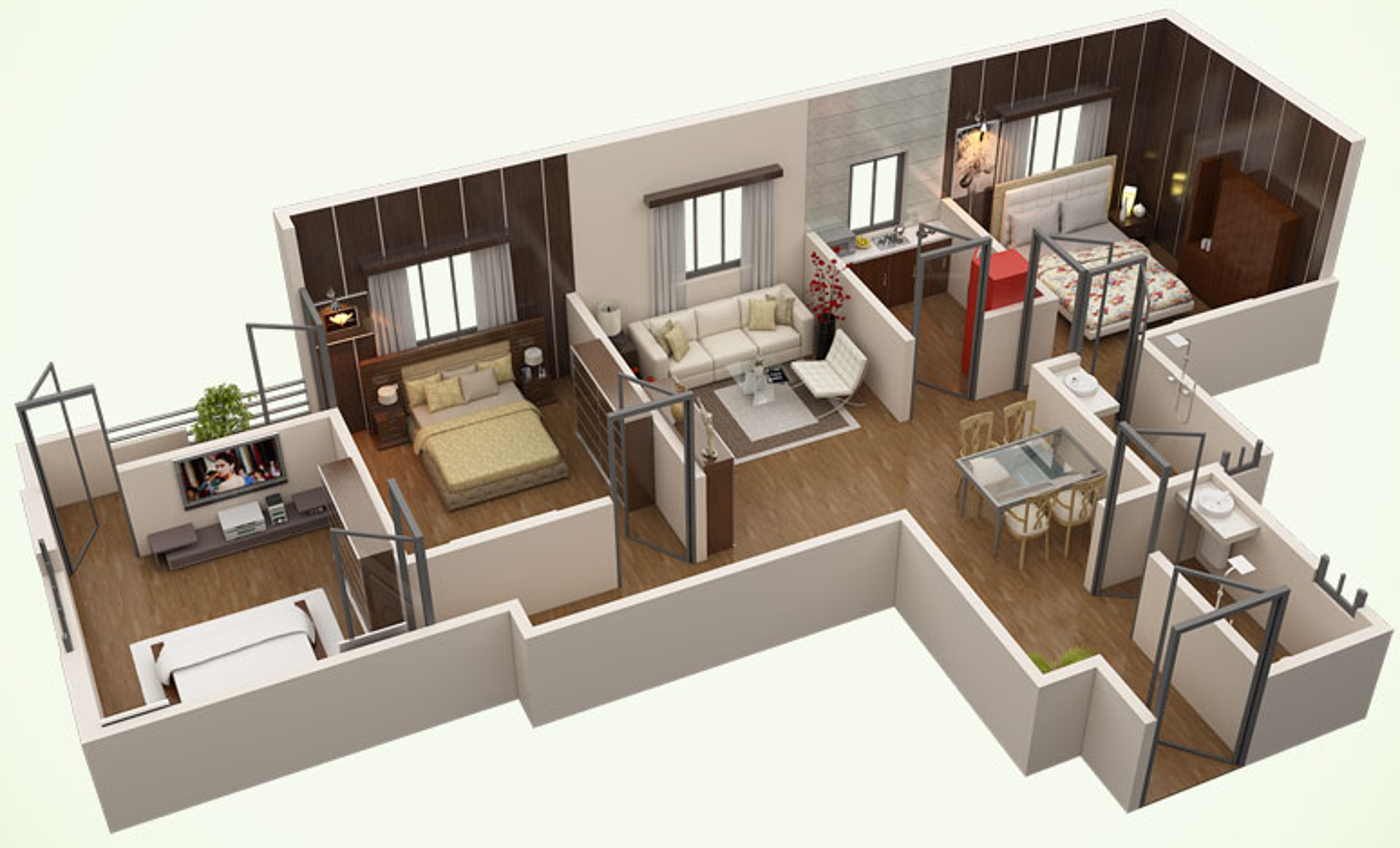 3DFloorPlan of Aatreyee Trinoyanee