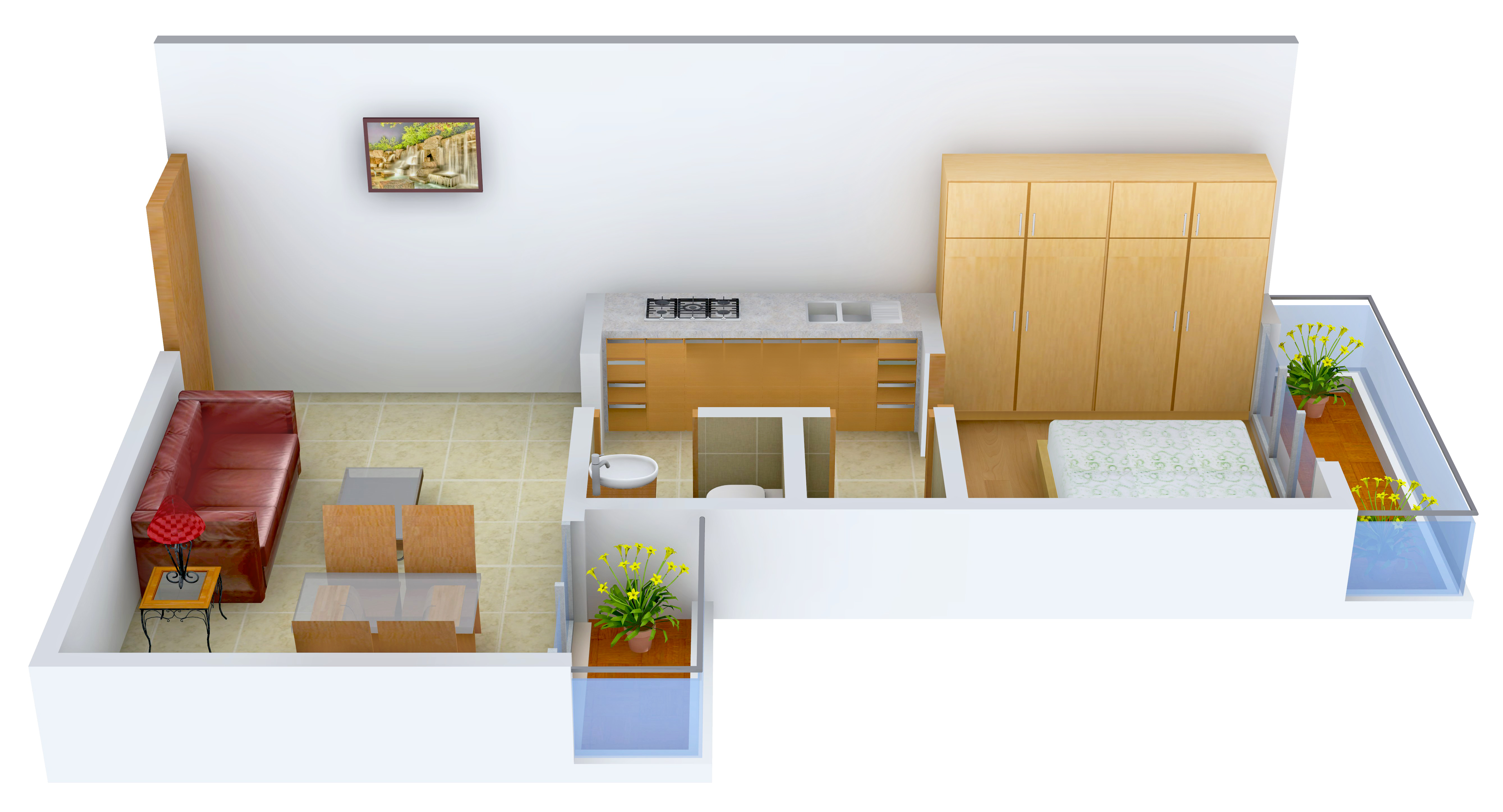 3DFloorPlan of Square Arch Infra Square Garden