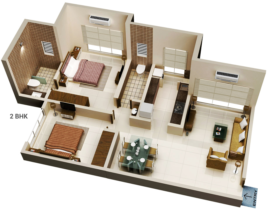 3DFloorPlan of MICL Aaradhya Tower