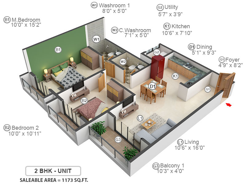 3DFloorPlan of Goyal Orchid Whitefield