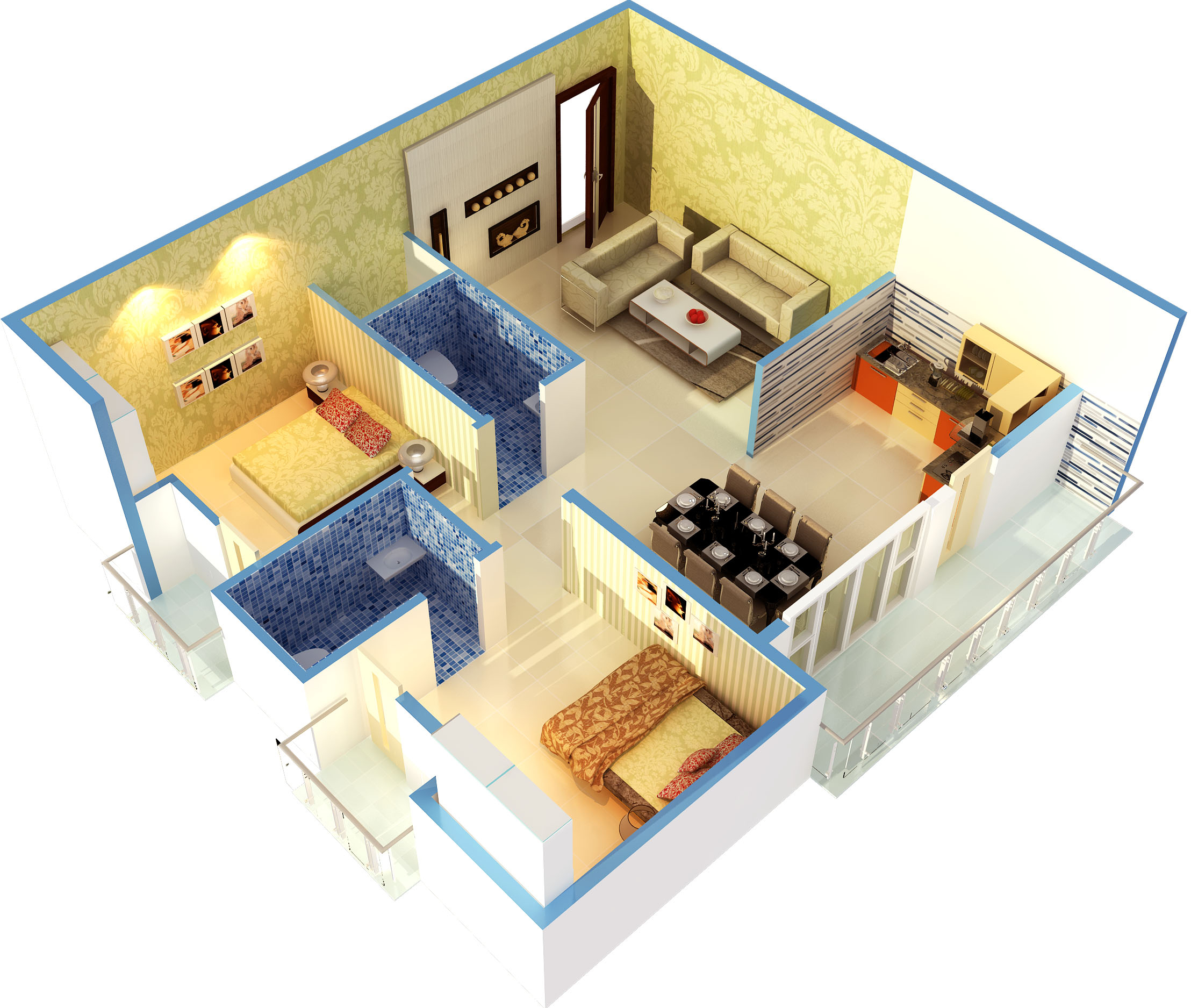 3DFloorPlan of Prominent Vistara
