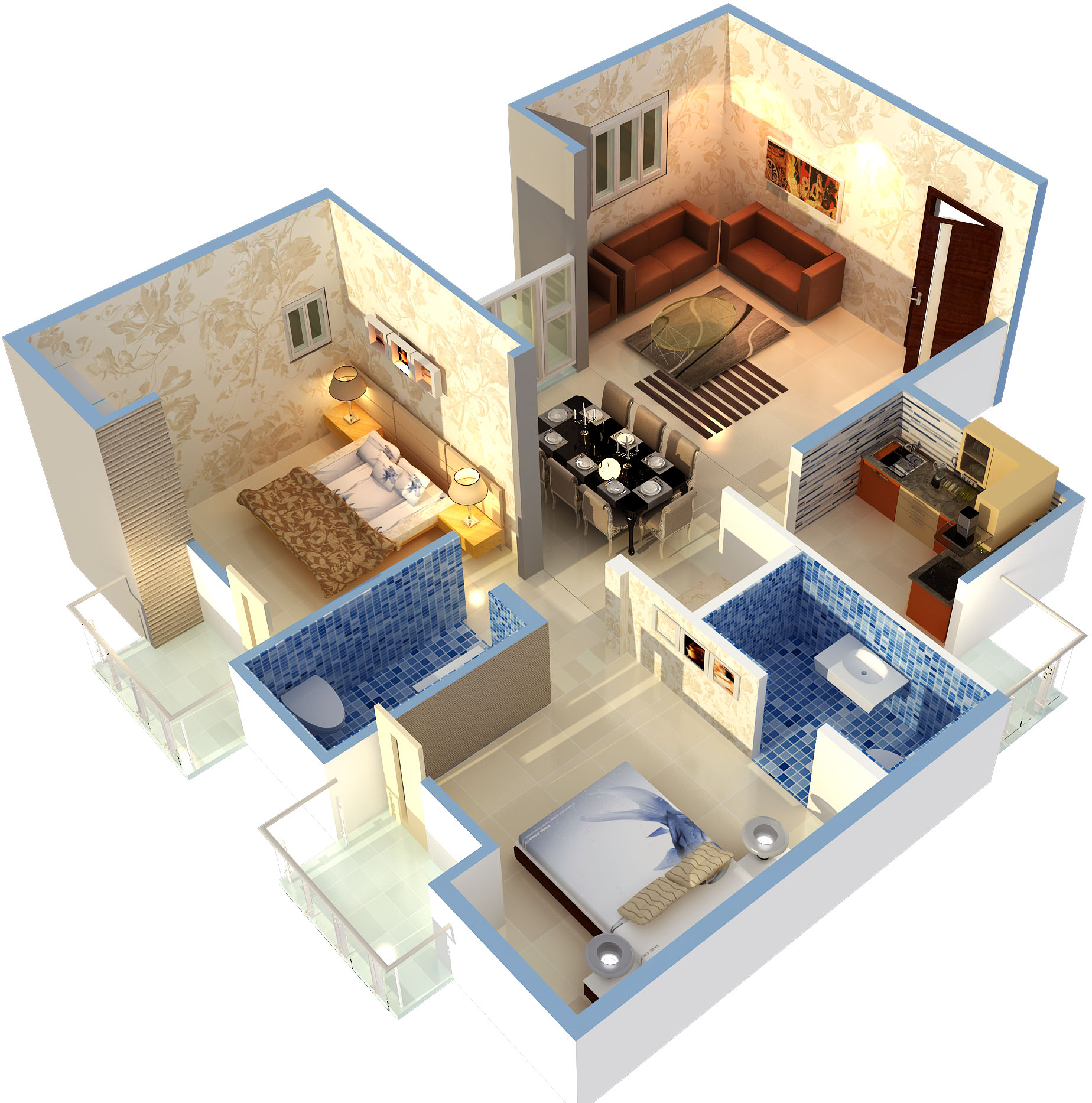 3DFloorPlan of Prominent Vistara