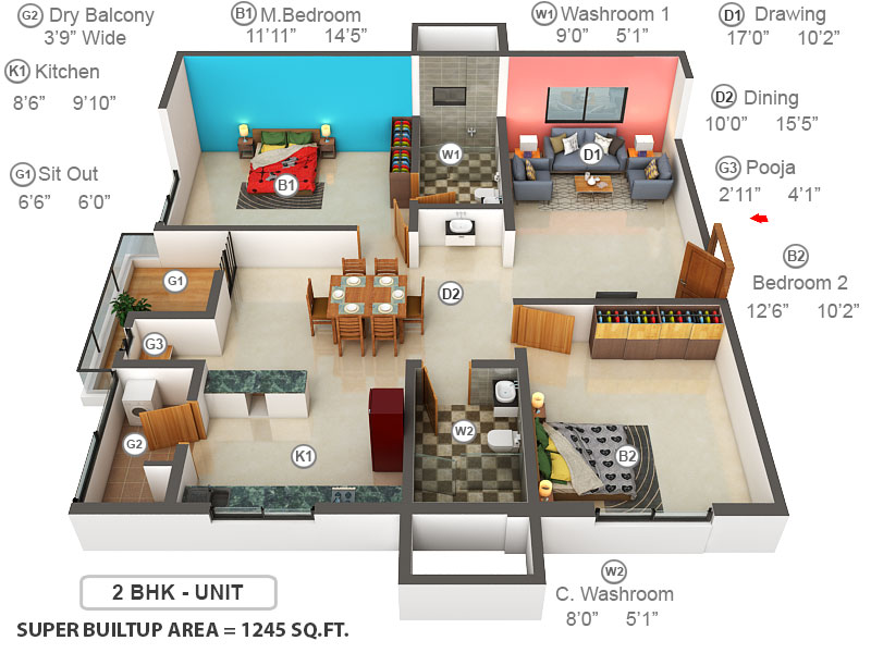 3DFloorPlan of Sumadhura Acropolis