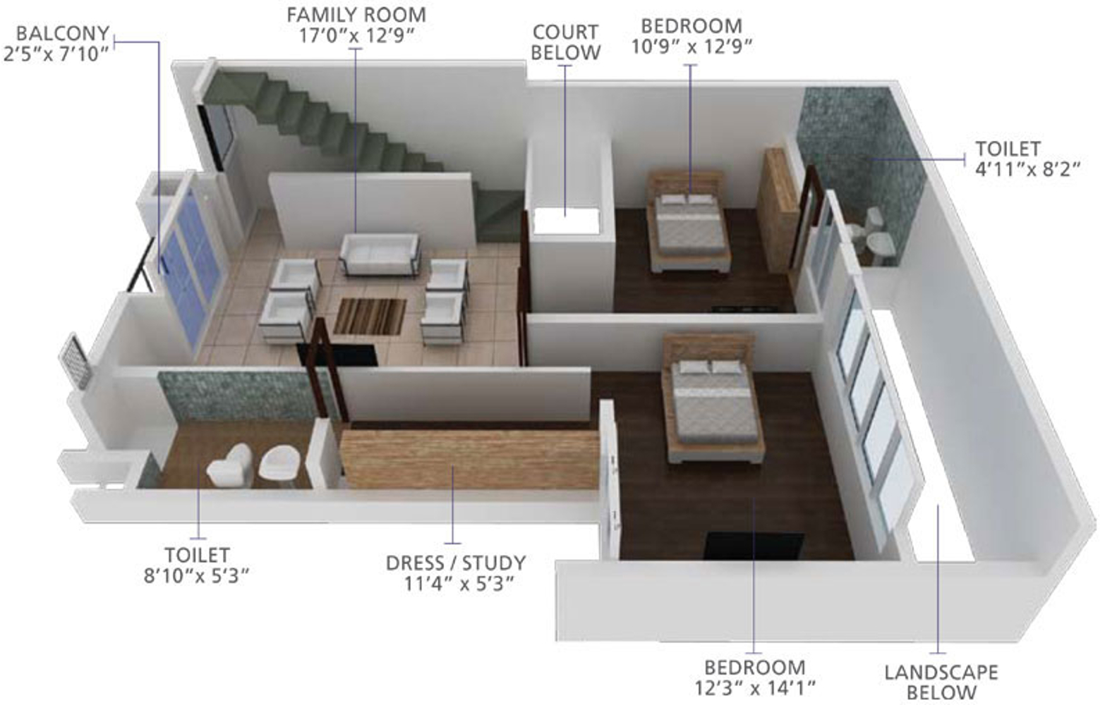 3DFloorPlan of Woodshire Emerson Park