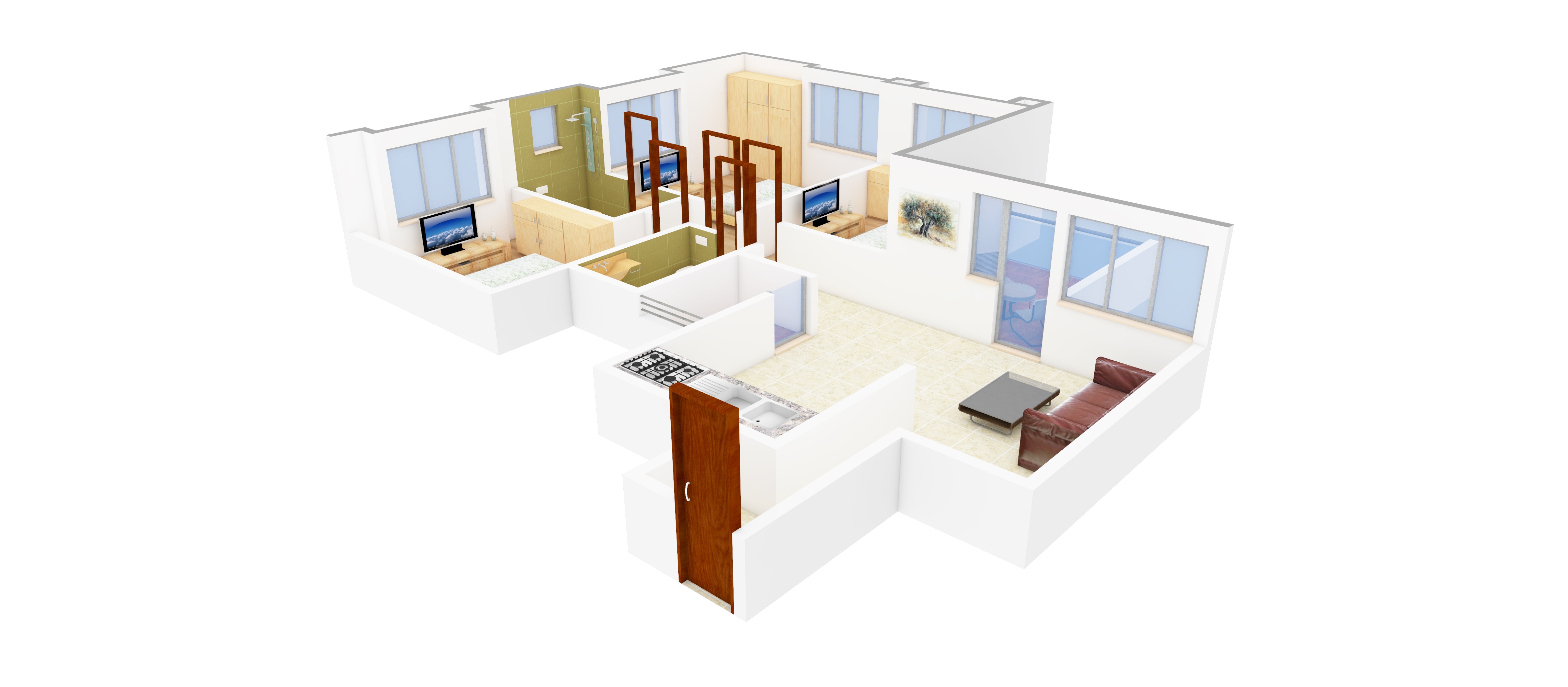 3DFloorPlan of Ashish Constructions Promoters And Builders Ecstasy