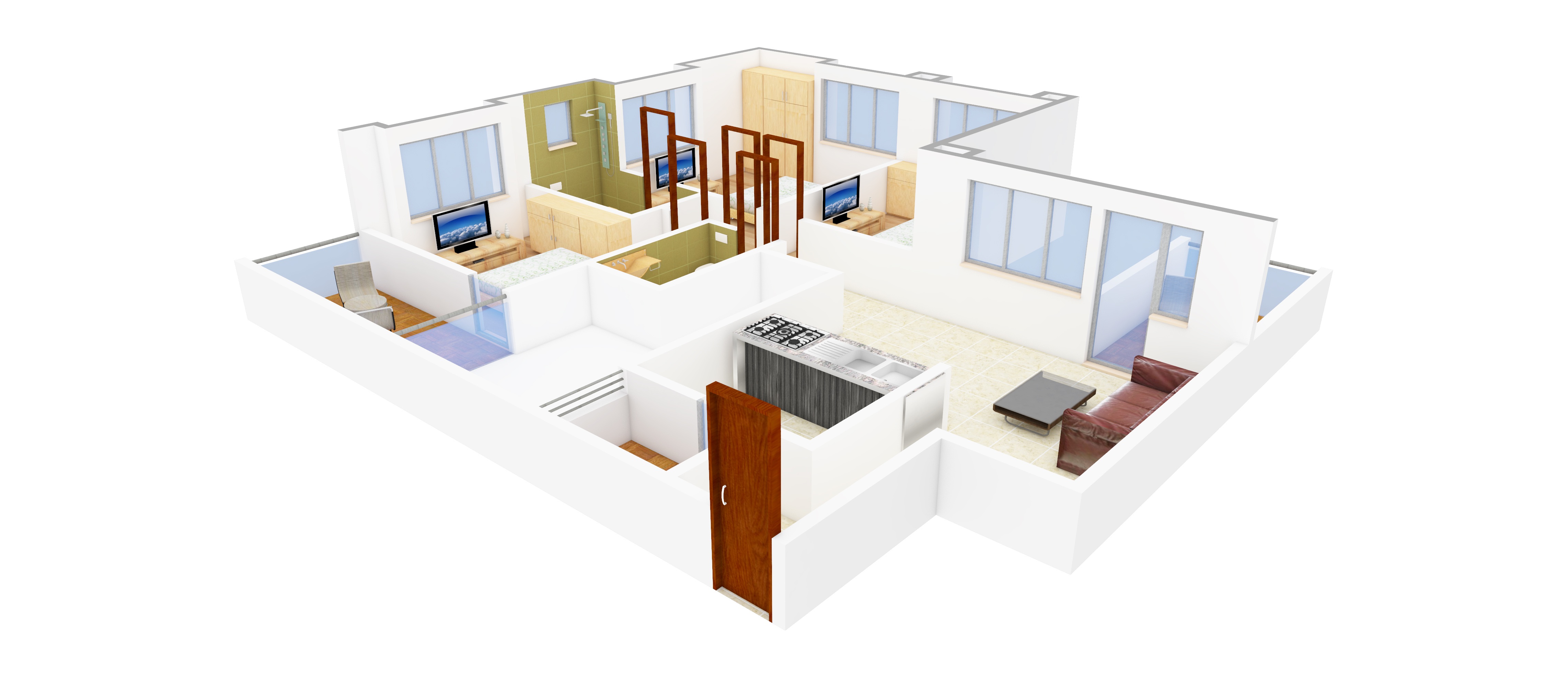 3DFloorPlan of Ashish Constructions Promoters And Builders Ecstasy
