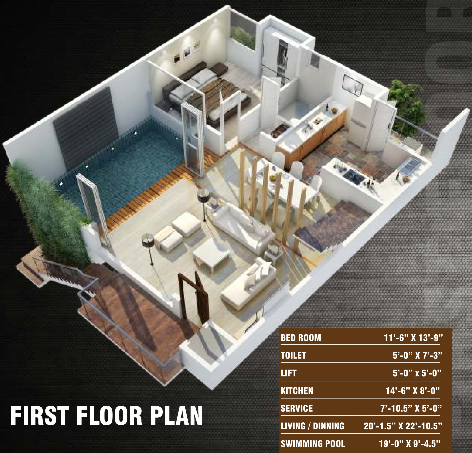 3DFloorPlan of Endee Aura Villa