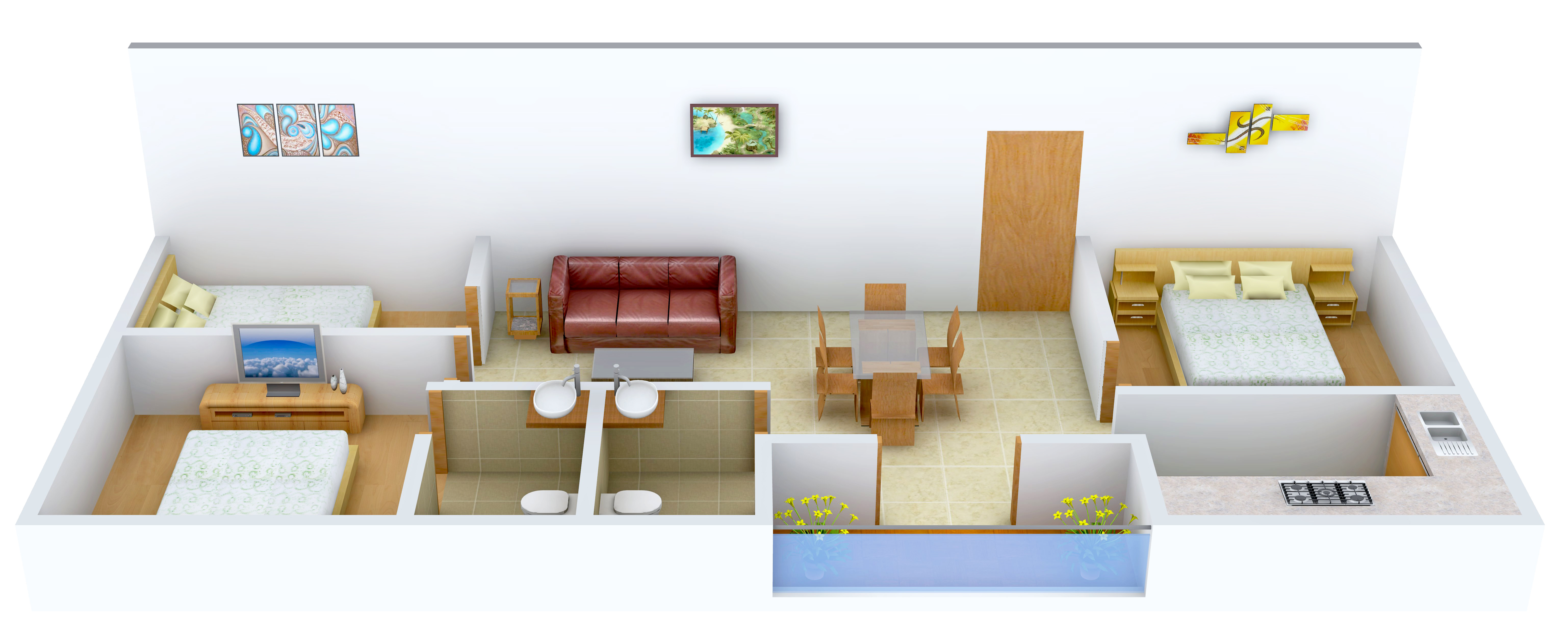 980 Sq Ft 2 BHK 2T Apartment For Sale In Building Paradise Blossom 