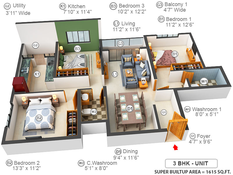 3DFloorPlan of SKAV Ohana