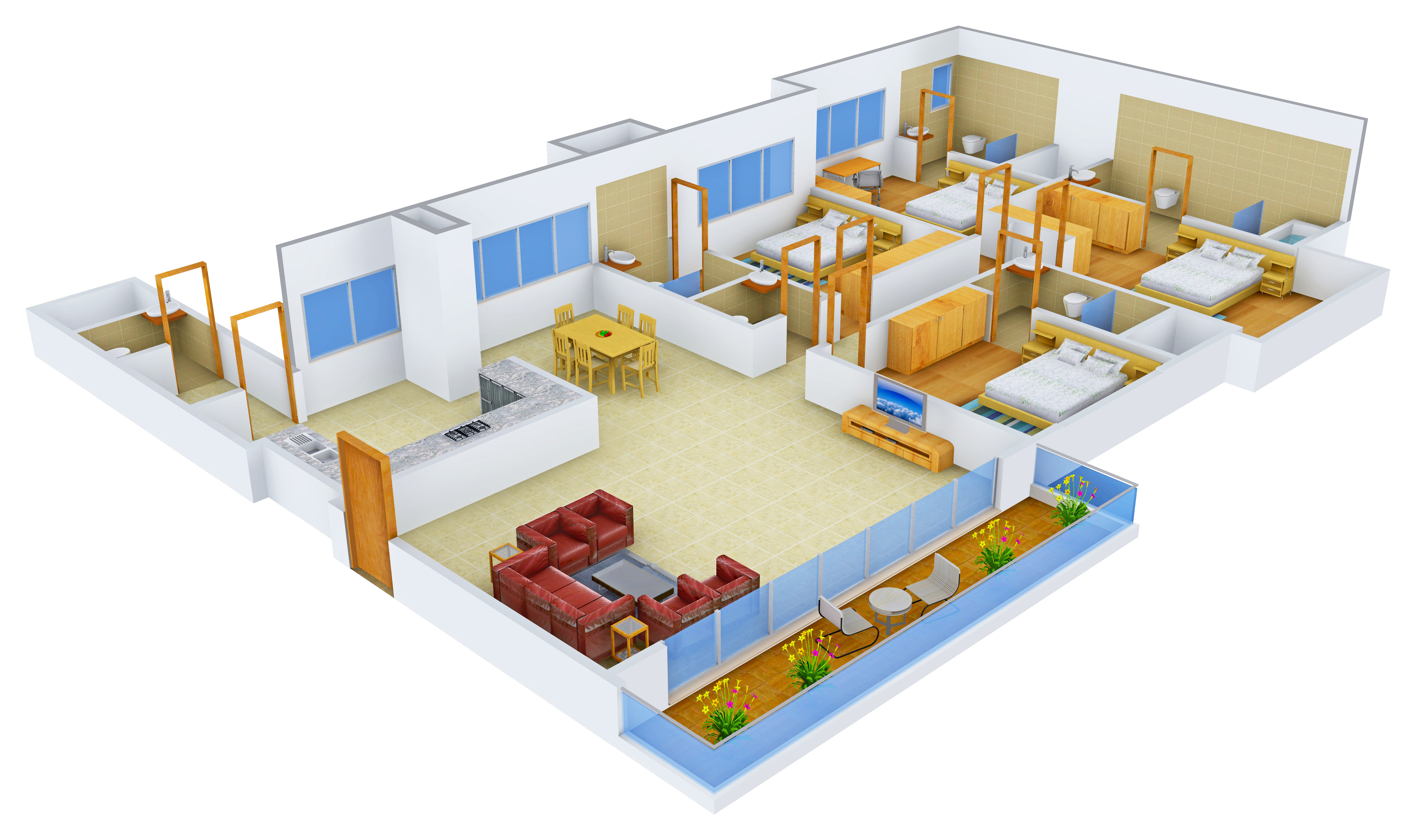 3DFloorPlan of Wadhwa W54