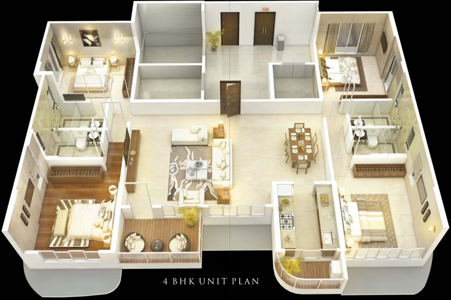 3DFloorPlan of Nandivardhan Park Pallazzo
