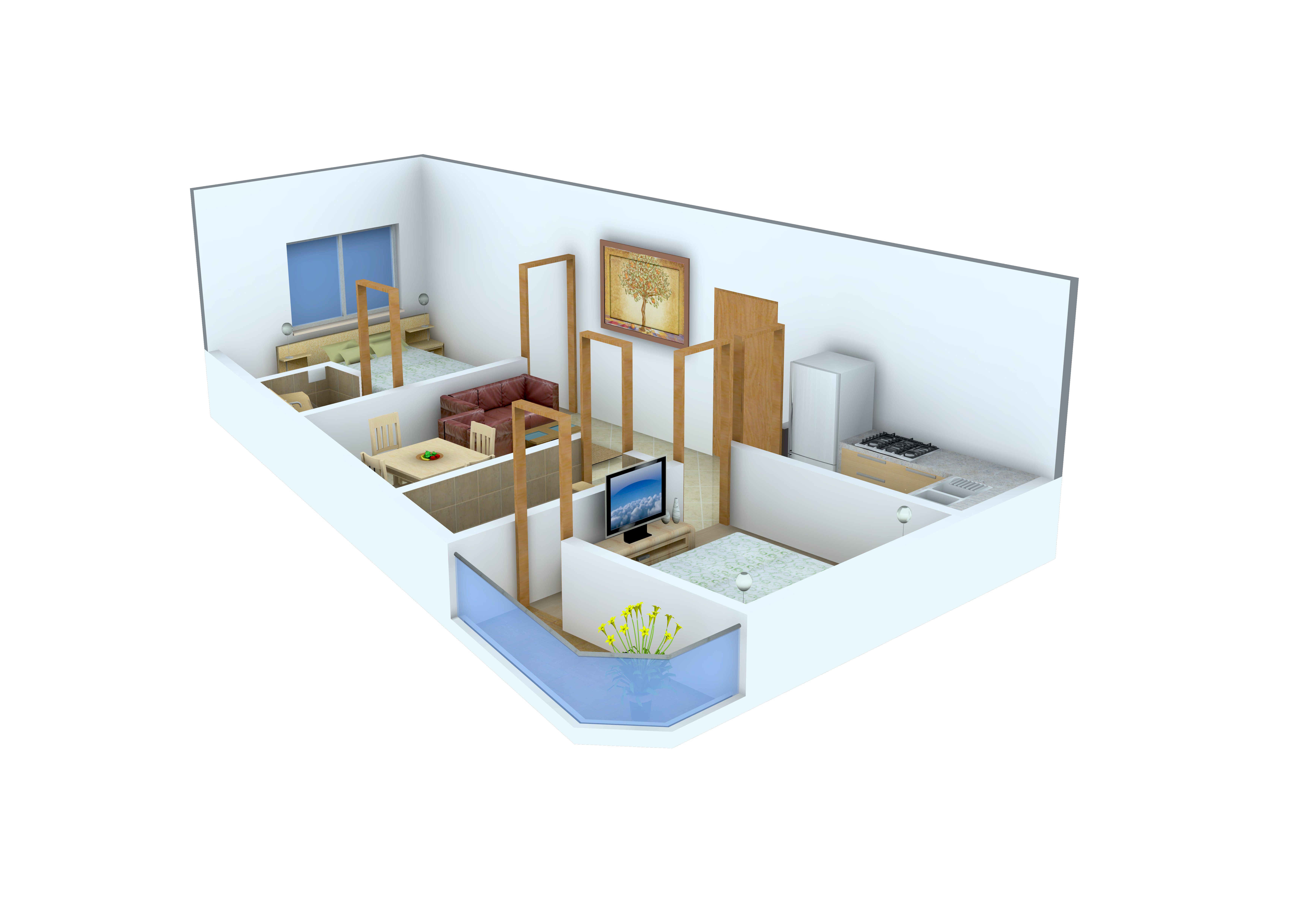 3DFloorPlan of Swastik Dreamz Opal