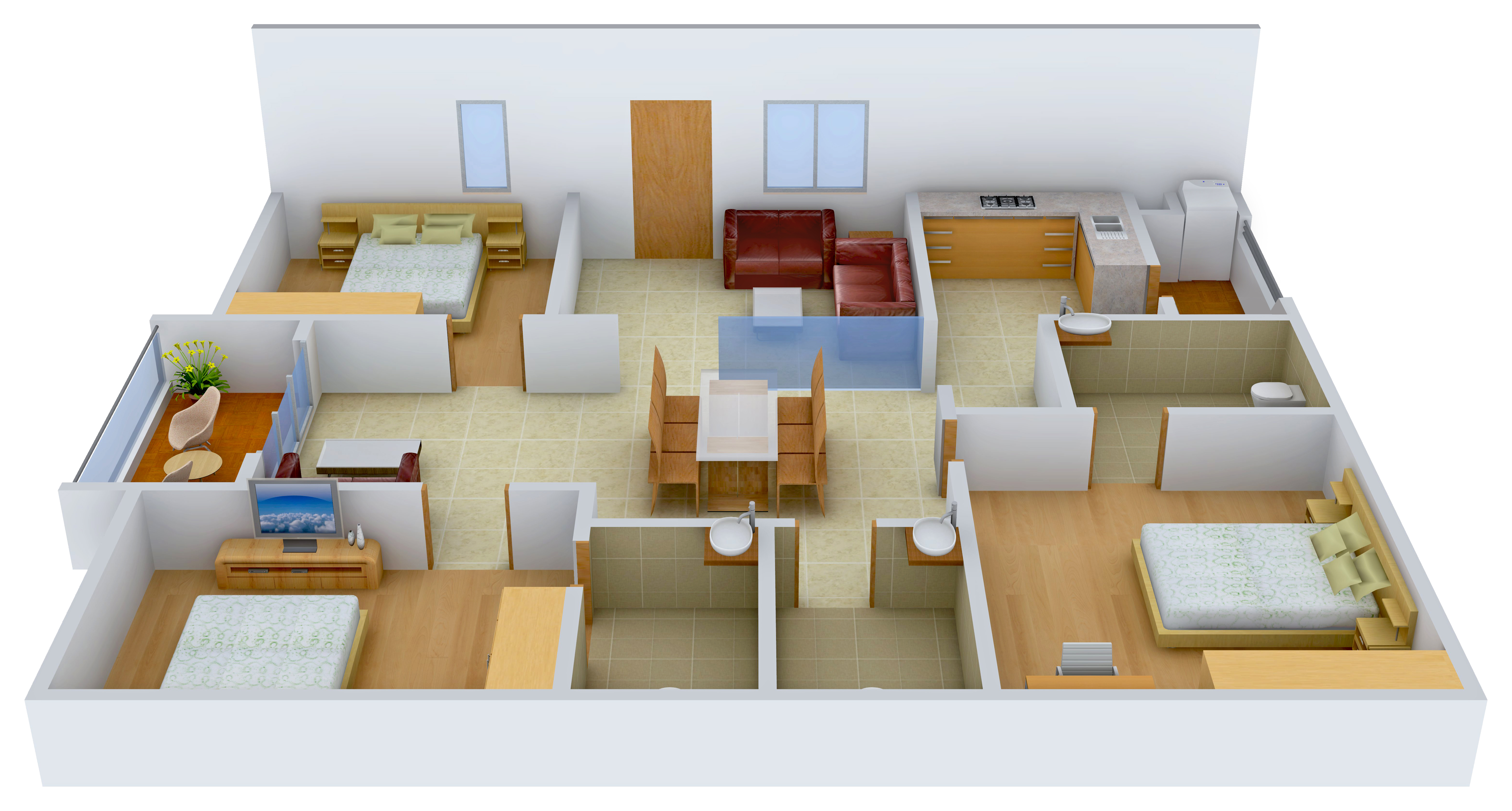 3DFloorPlan of Lansum Madhava Towers