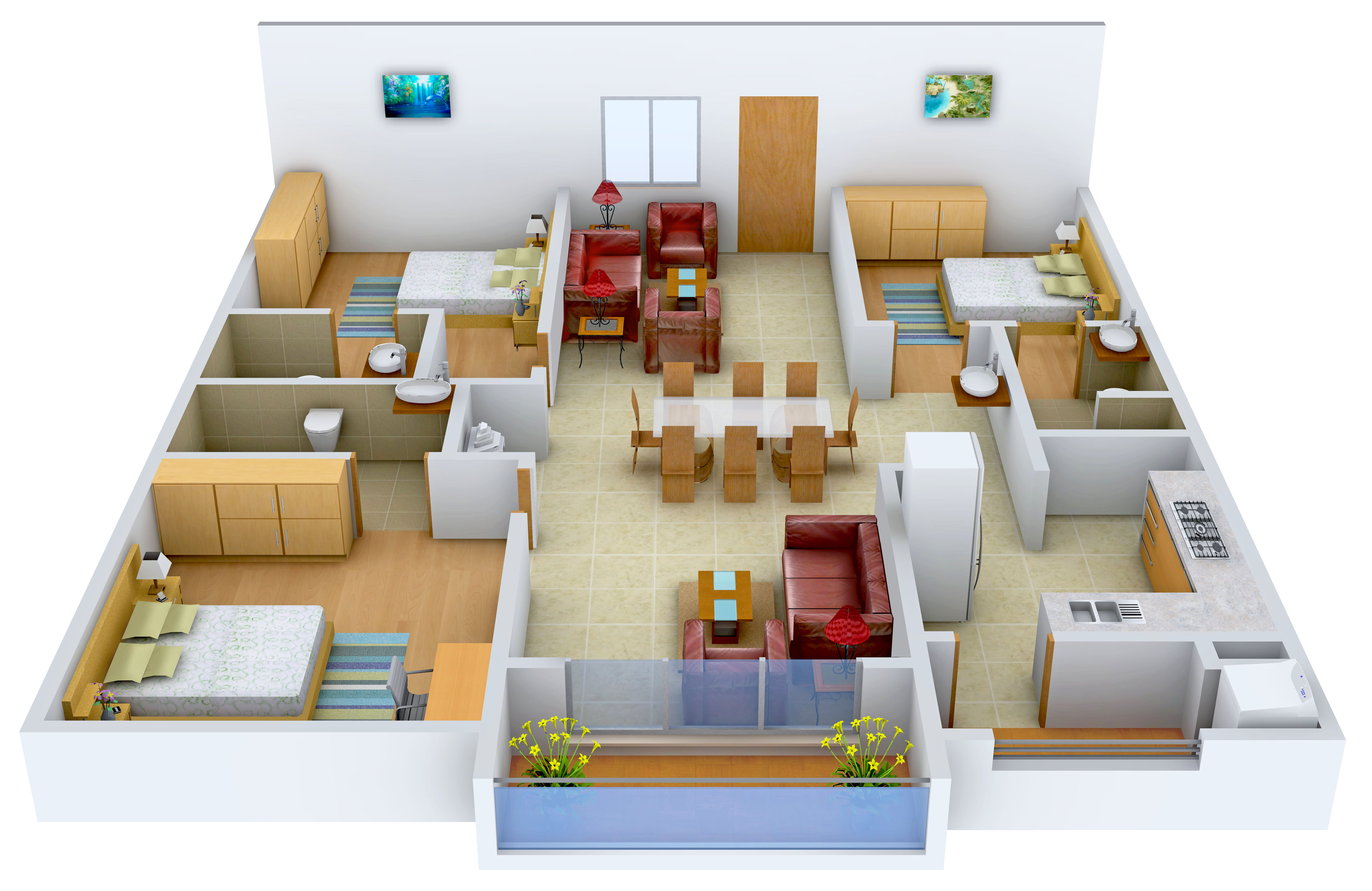 3DFloorPlan of Lansum Madhava Towers